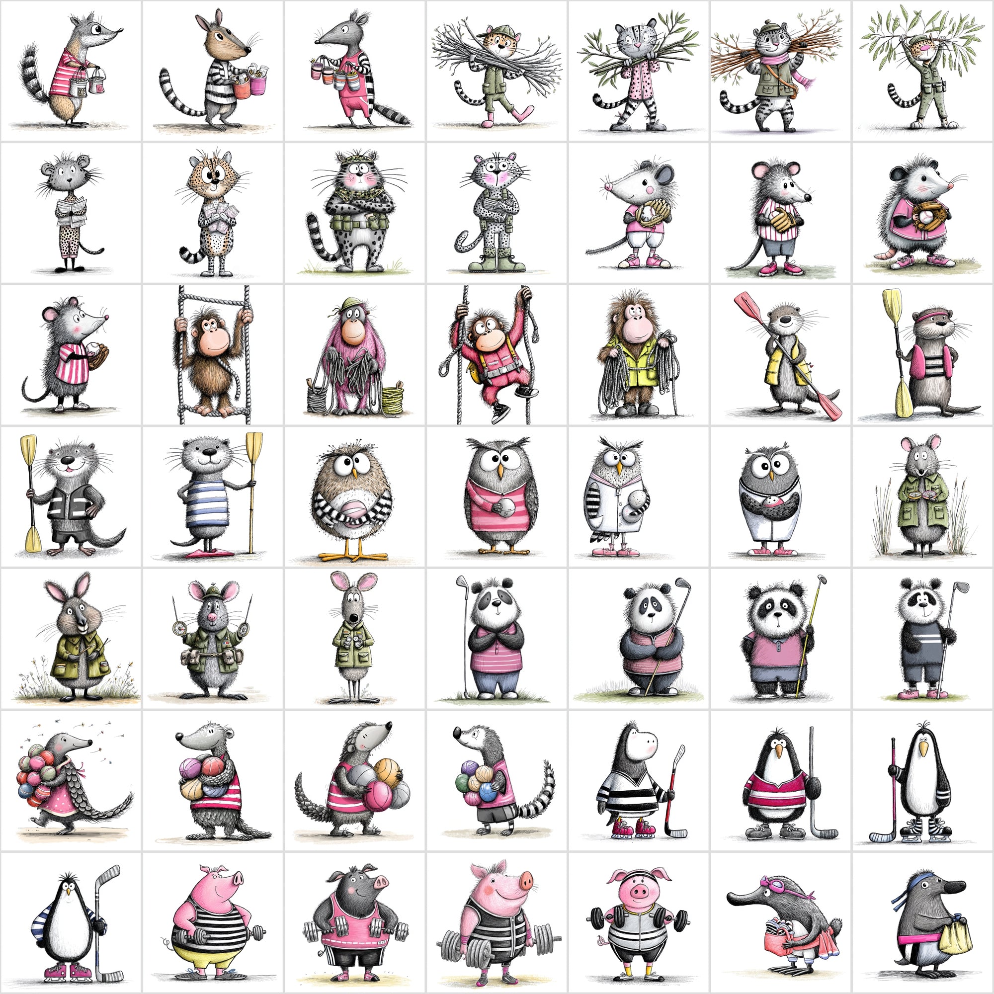 Cute Sports Animals Clipart Mega Bundle | 584 Animal Athlete Images