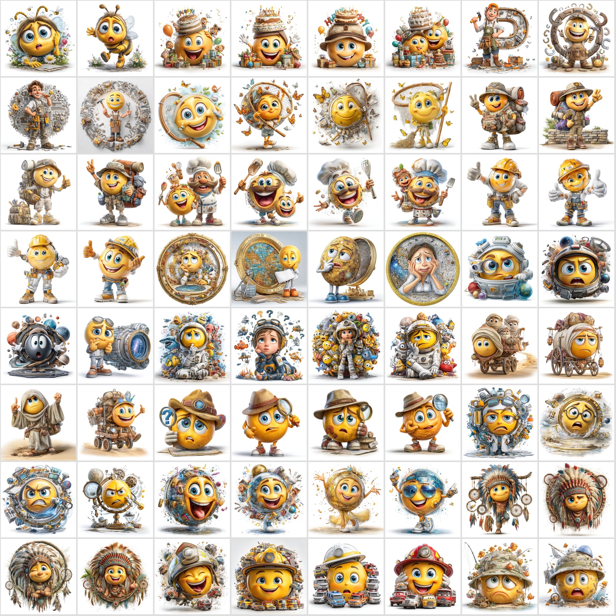 620 3D Emoji Clipart Bundle | High-Res JPG Images | Commercial License | Digital Download Graphics