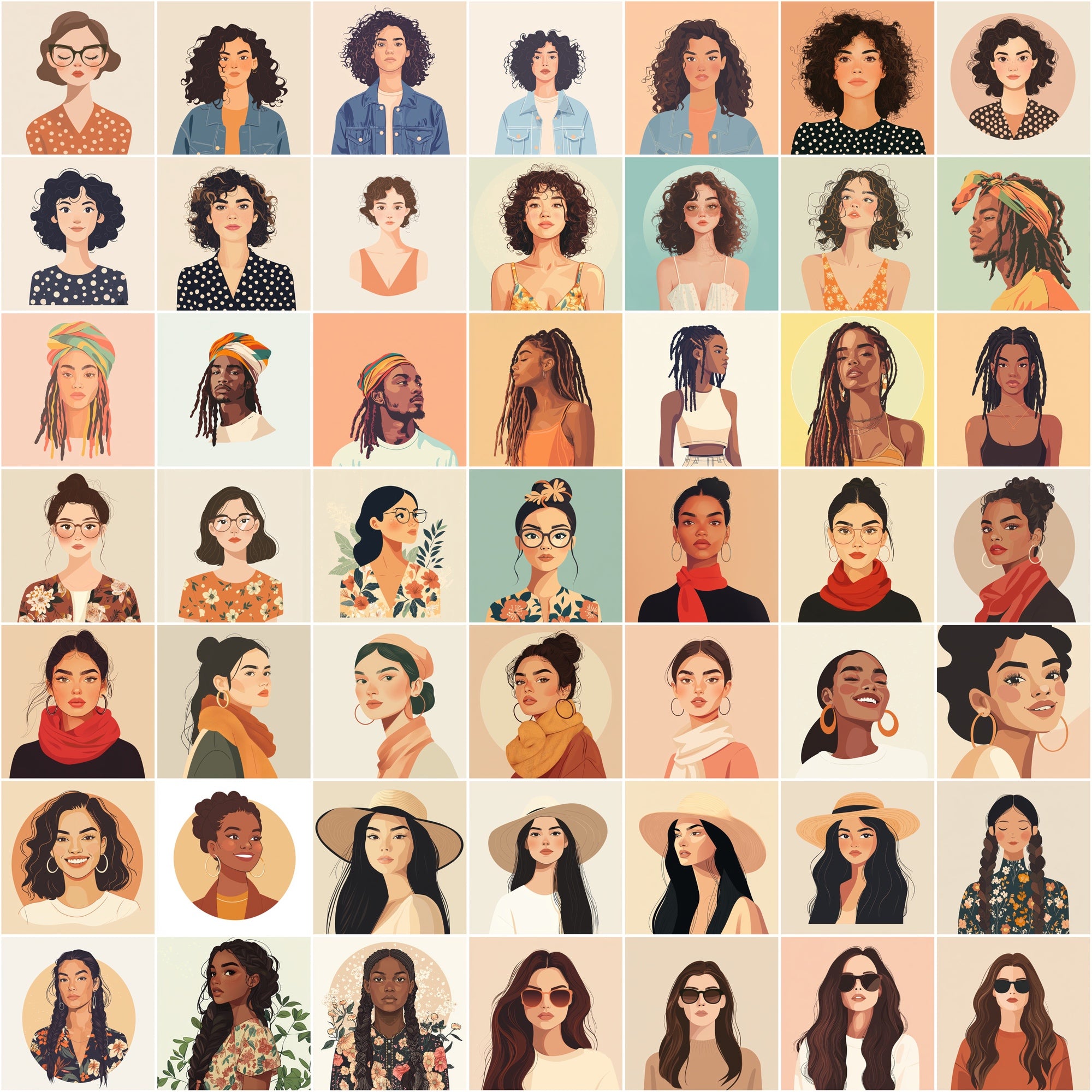 550 Flat Avatars | Diverse People Illustrations