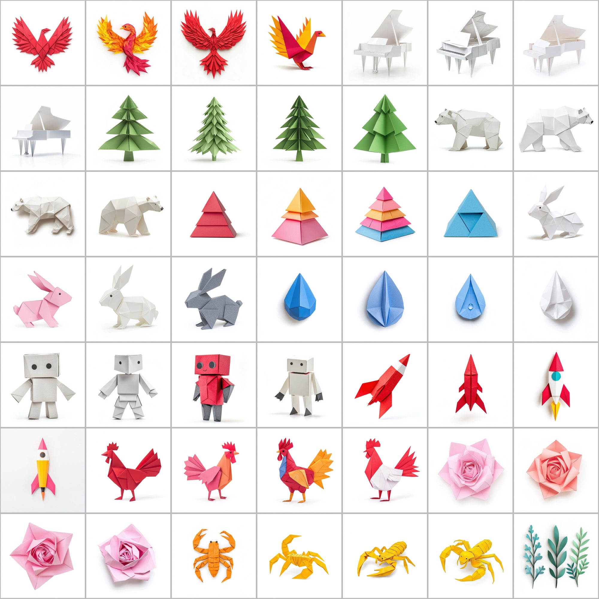 580 Origami-Inspired Digital Images | Animals, Nature, Objects & More