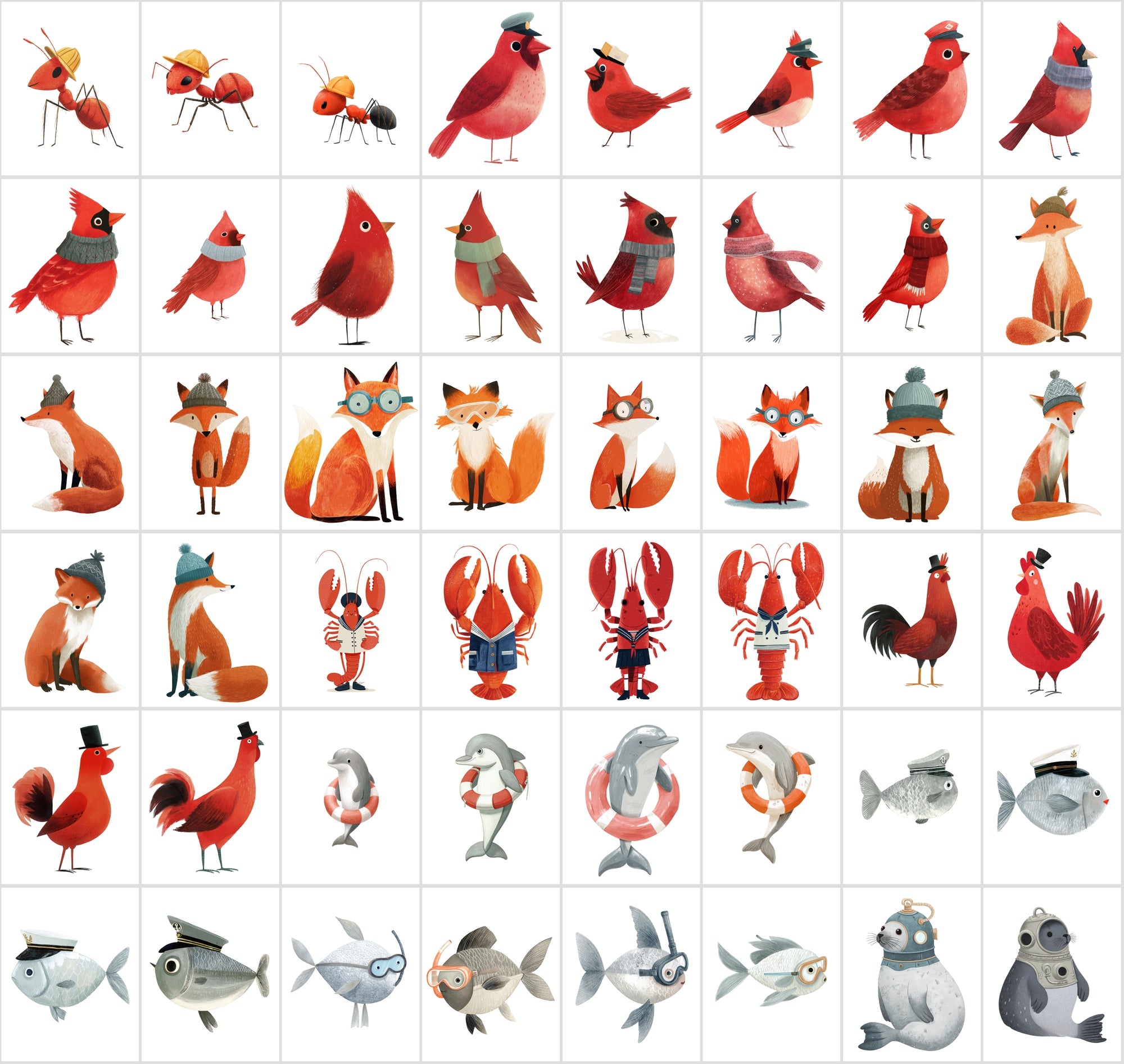 560 Transparent Animal PNGs • Kids-Book Style Clipart