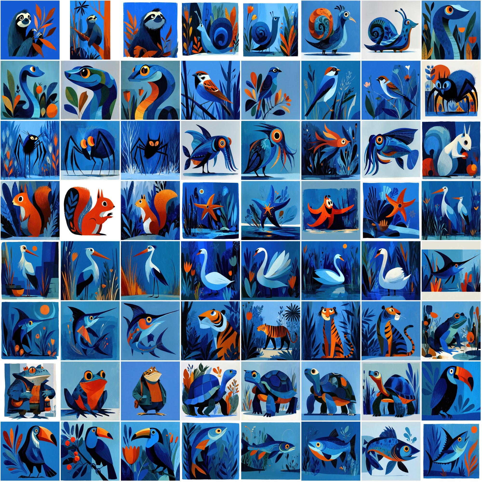 630 Stylized Geometric Animal Illustrations