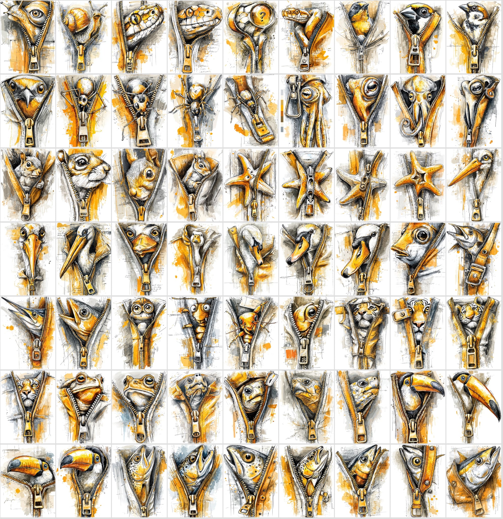 610 Peeking Animals Clipart | Cute Cartoon Animal Graphics