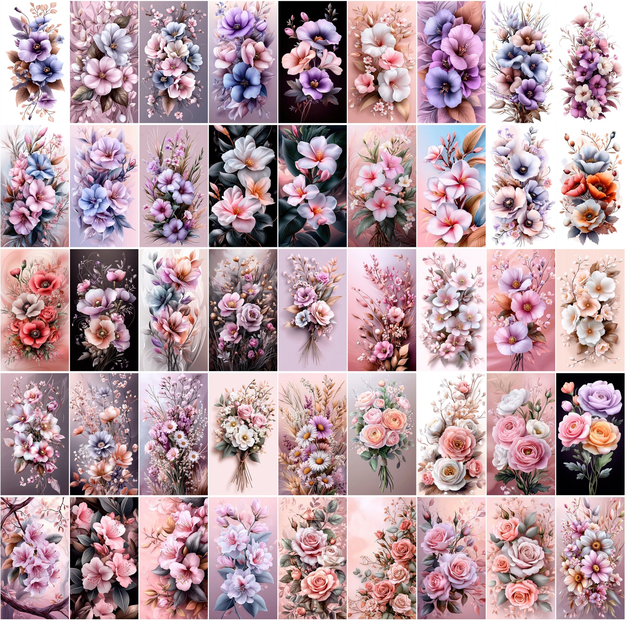 570 Delicate Pastel Flowers