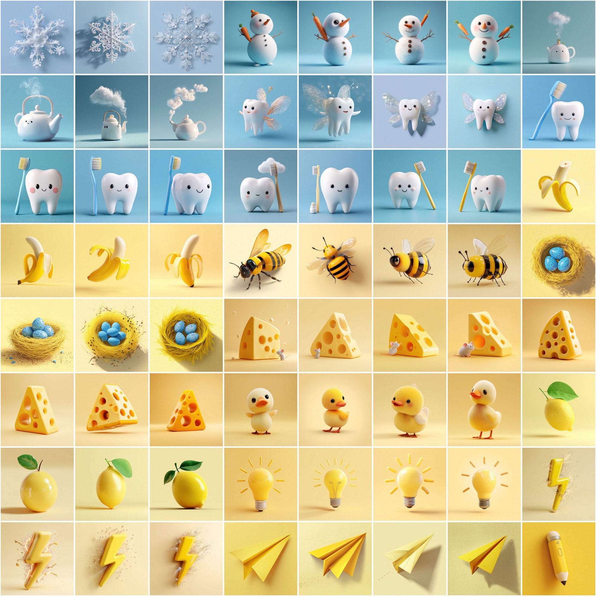 595 Cute 3D Clipart Images – High-Res JPGs with Commercial License