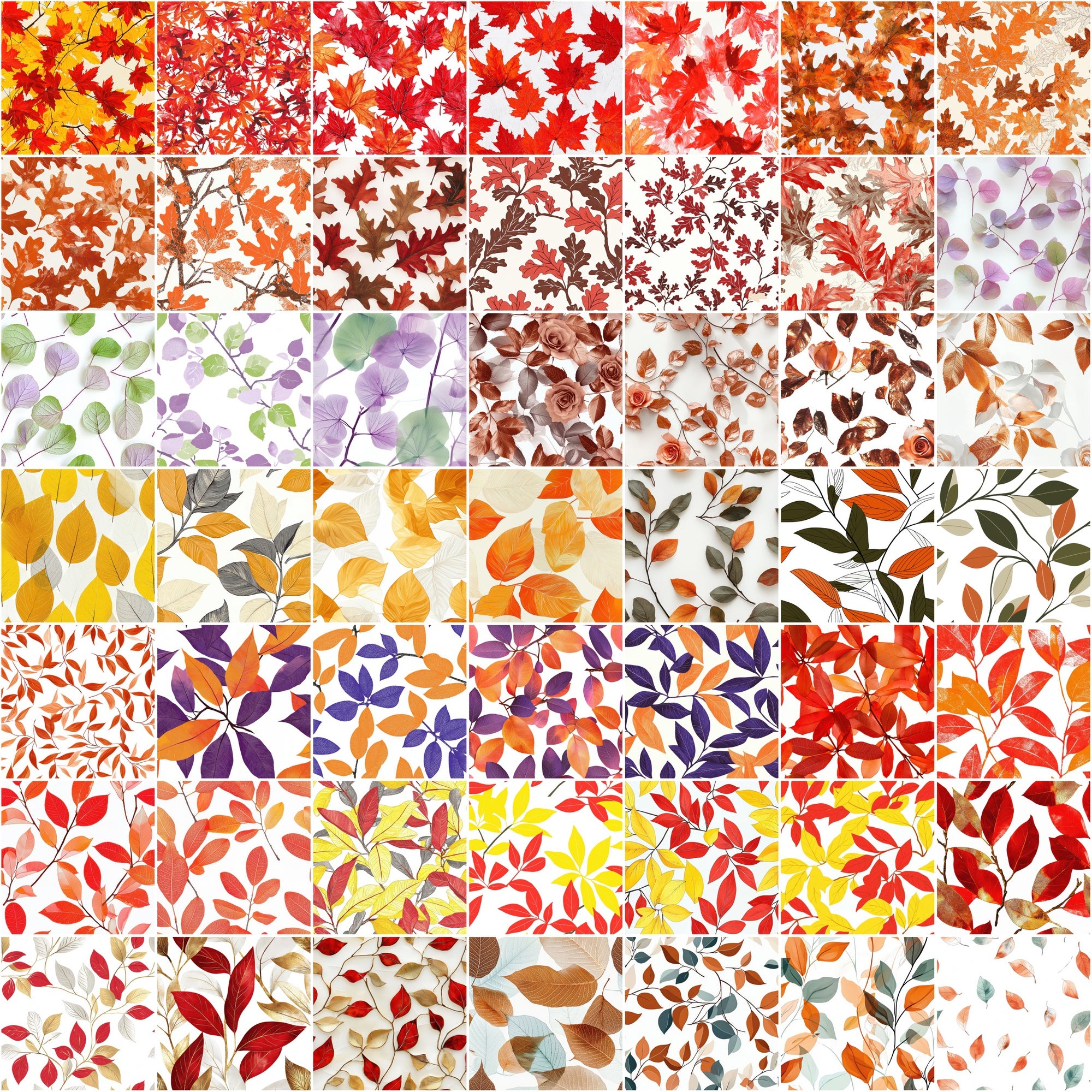 550 Seamless Leaf Patterns | Tileable Backgrounds