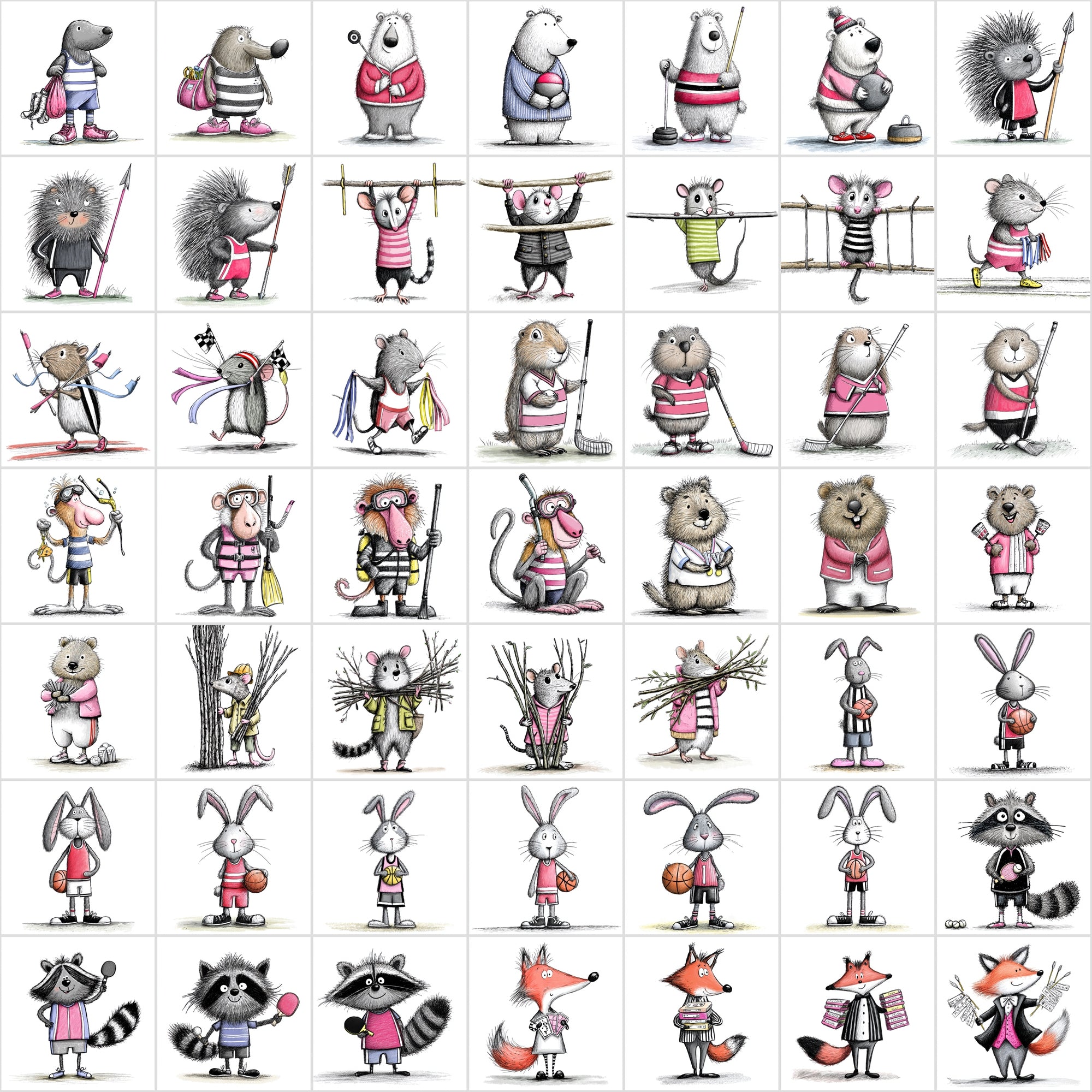 Cute Sports Animals Clipart Mega Bundle | 584 Animal Athlete Images