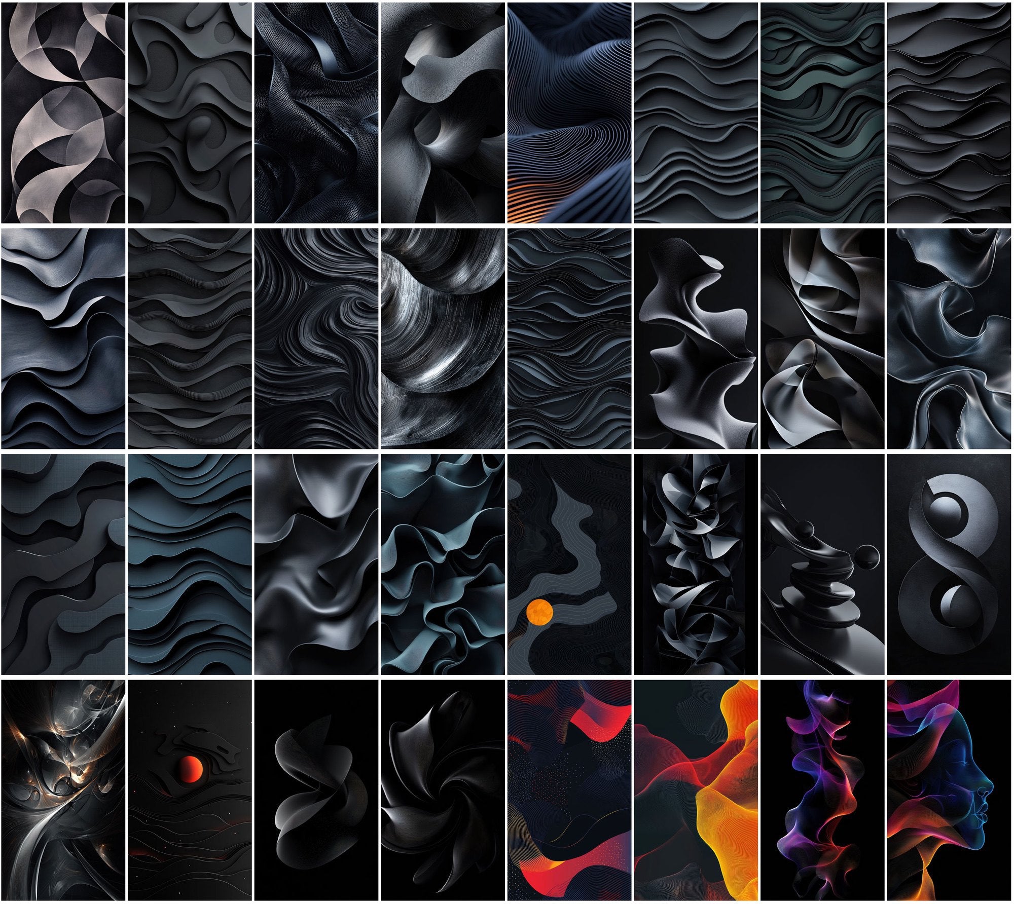 540 Dark Abstract Backgrounds - Minimalist Geometric Designs