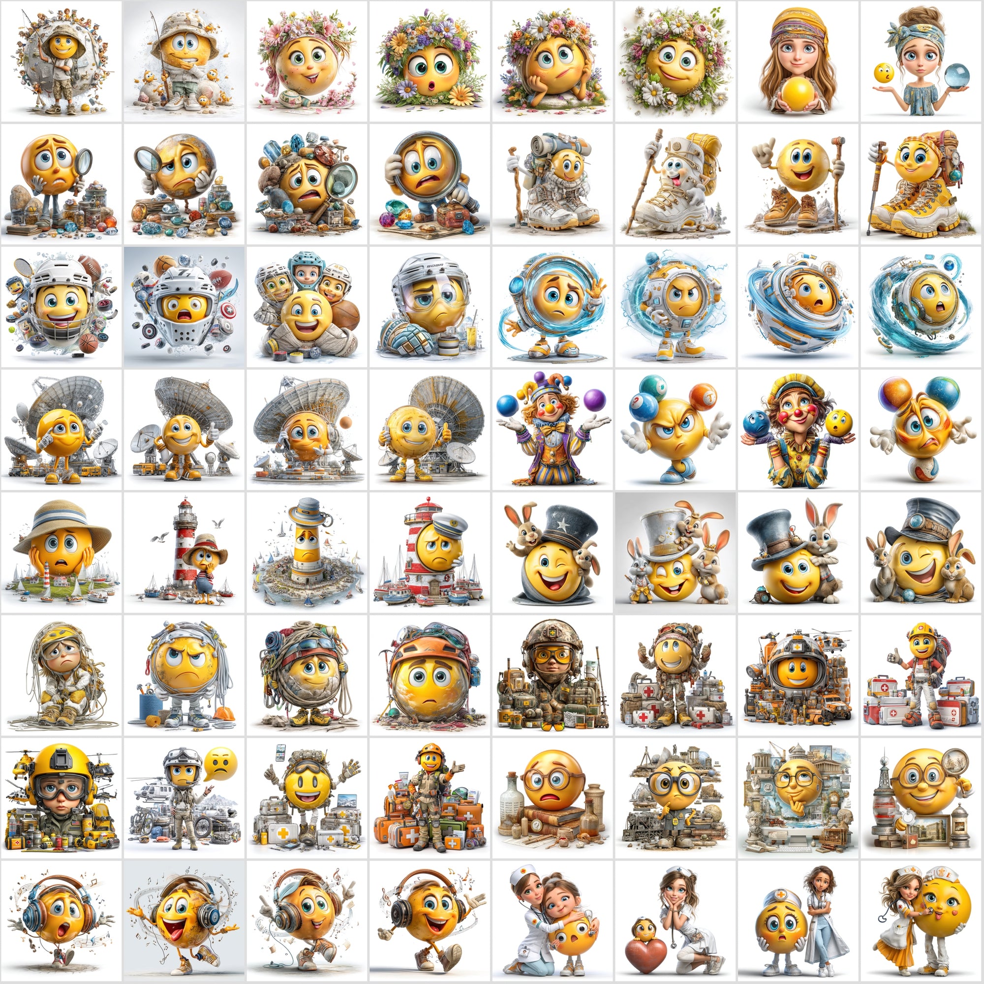 620 3D Emoji Clipart Bundle | High-Res JPG Images | Commercial License | Digital Download Graphics