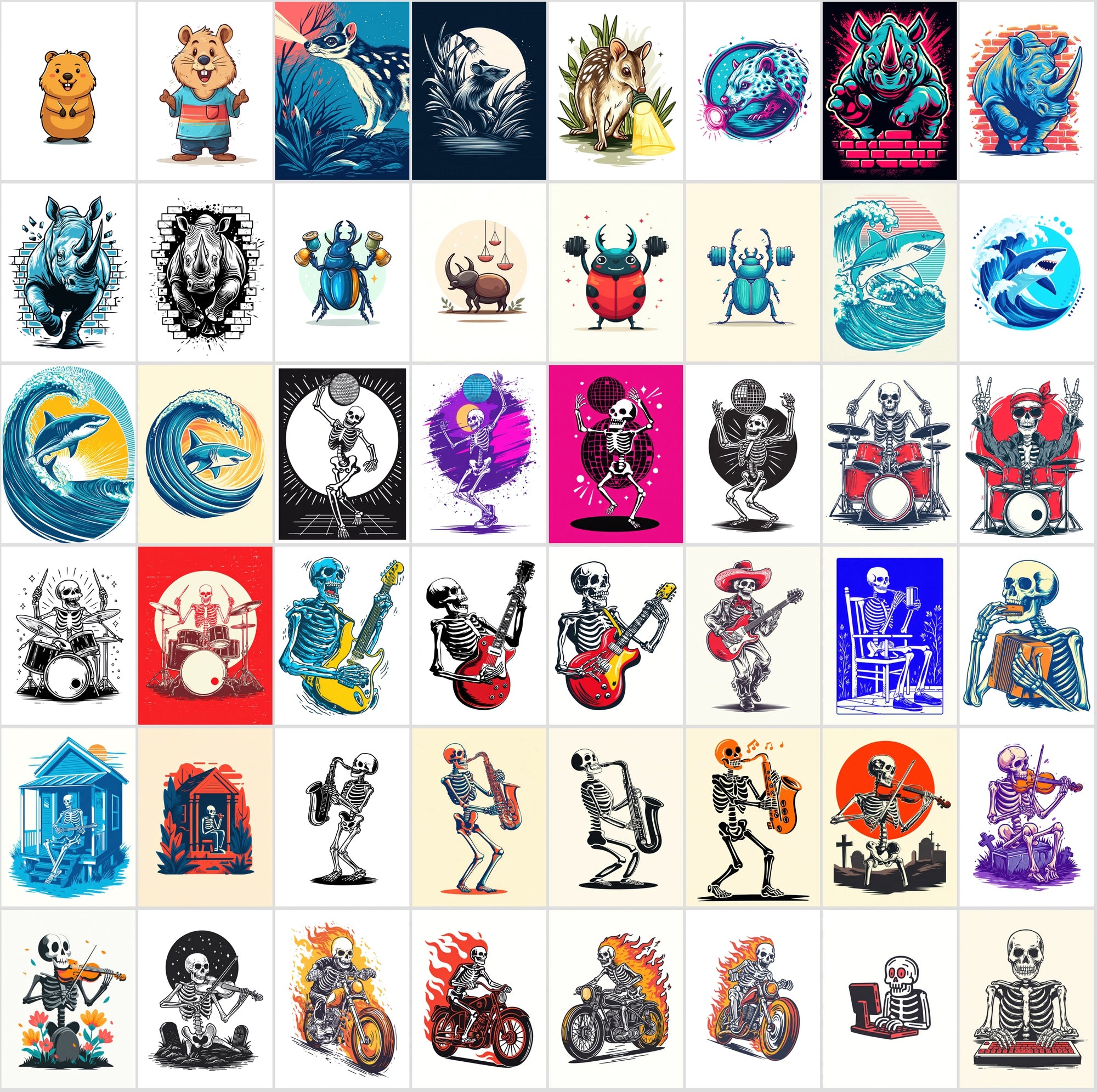 600 Whimsical Illustrations for T-Shirts, Prints & More