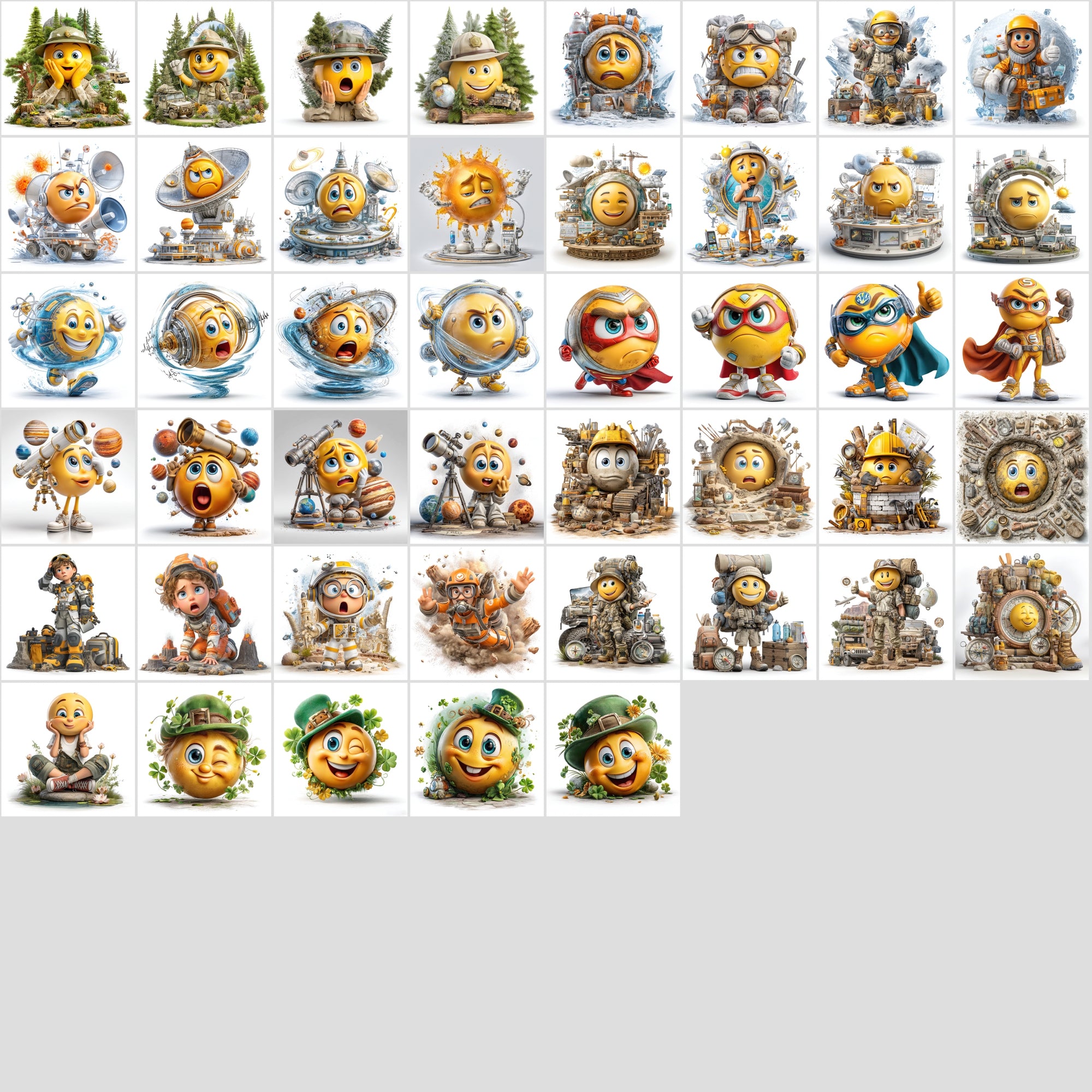 620 3D Emoji Clipart Bundle | High-Res JPG Images | Commercial License | Digital Download Graphics