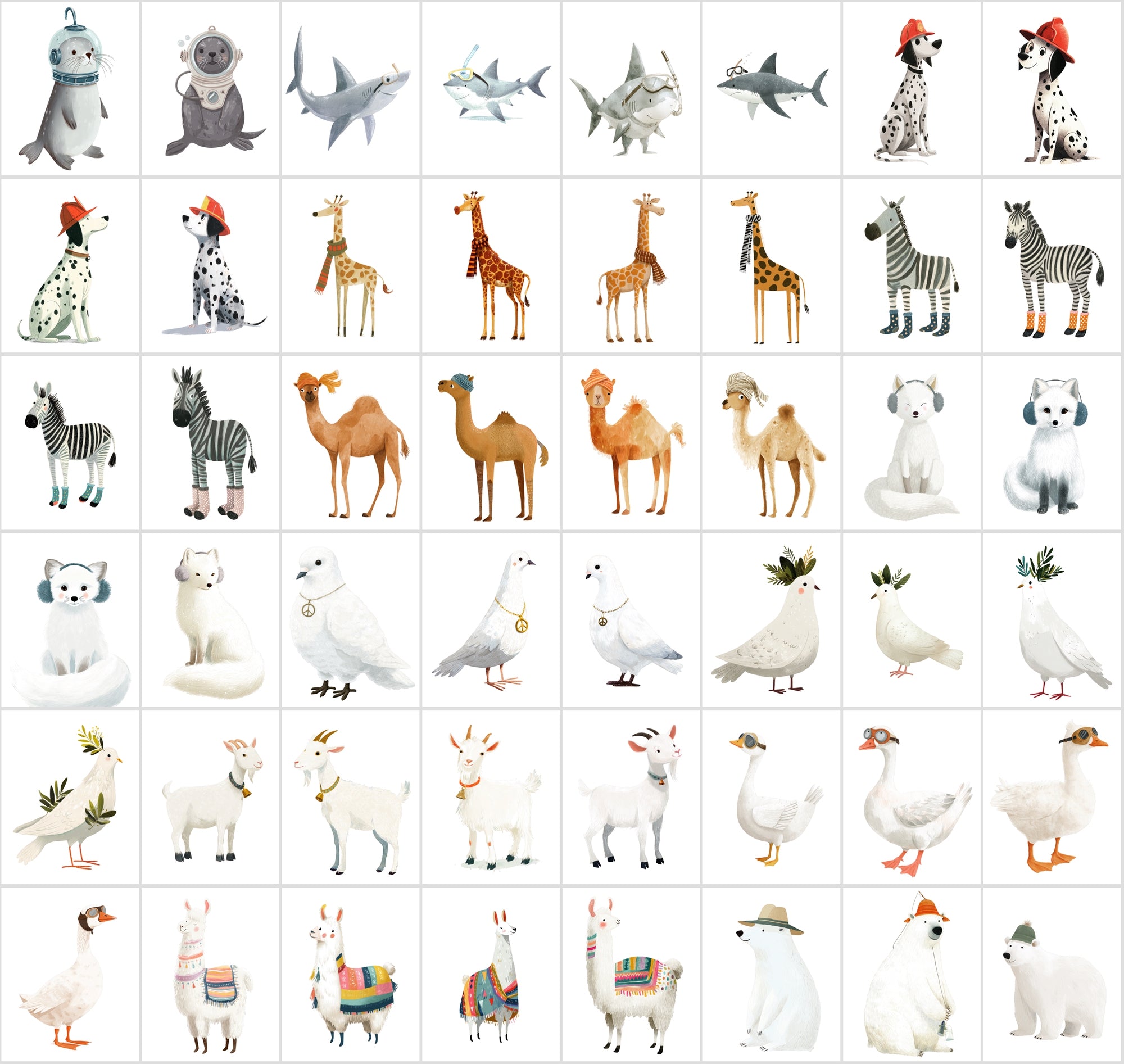 560 Transparent Animal PNGs • Kids-Book Style Clipart