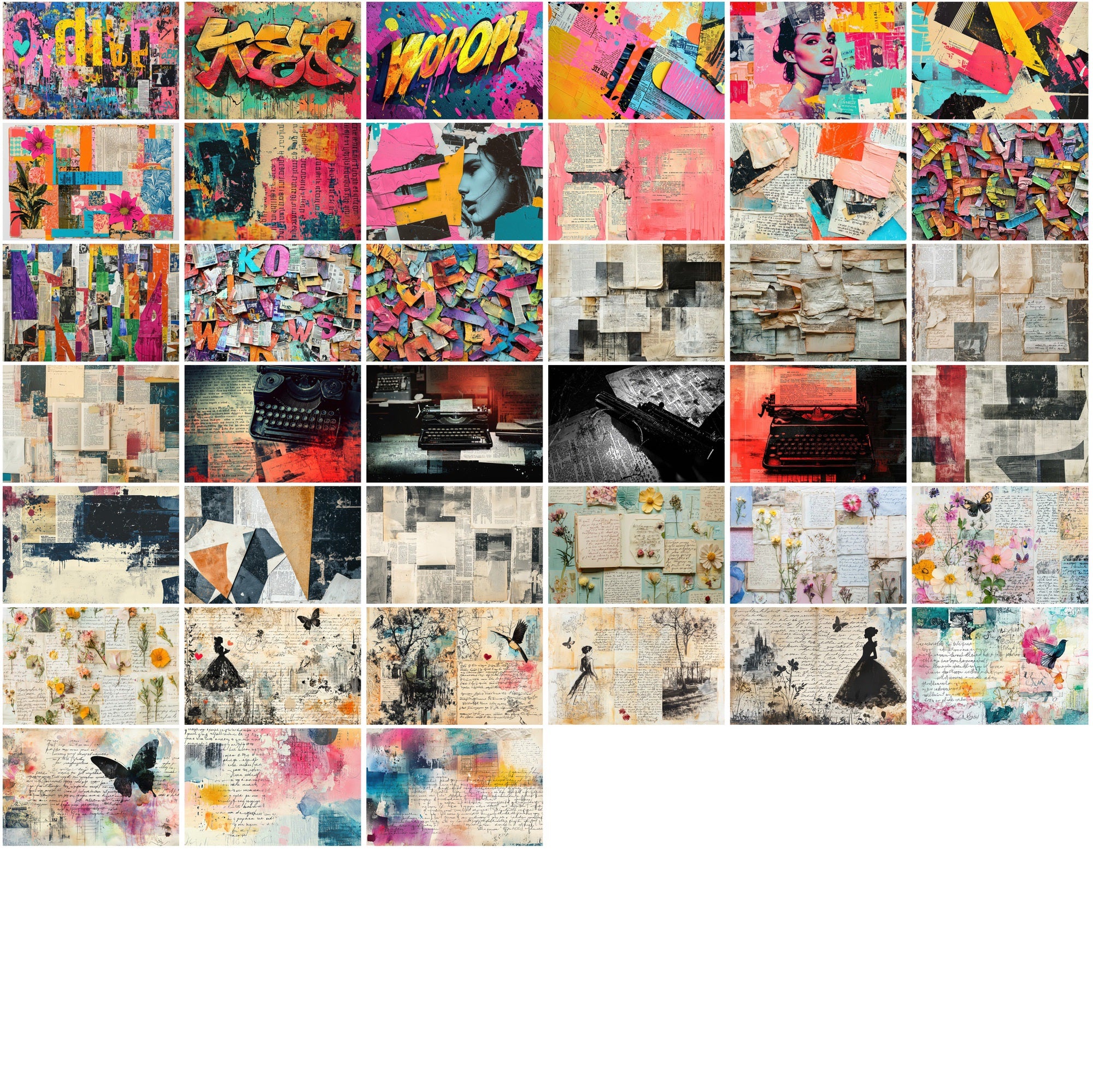 520 Mixed-Media Collage Backgrounds