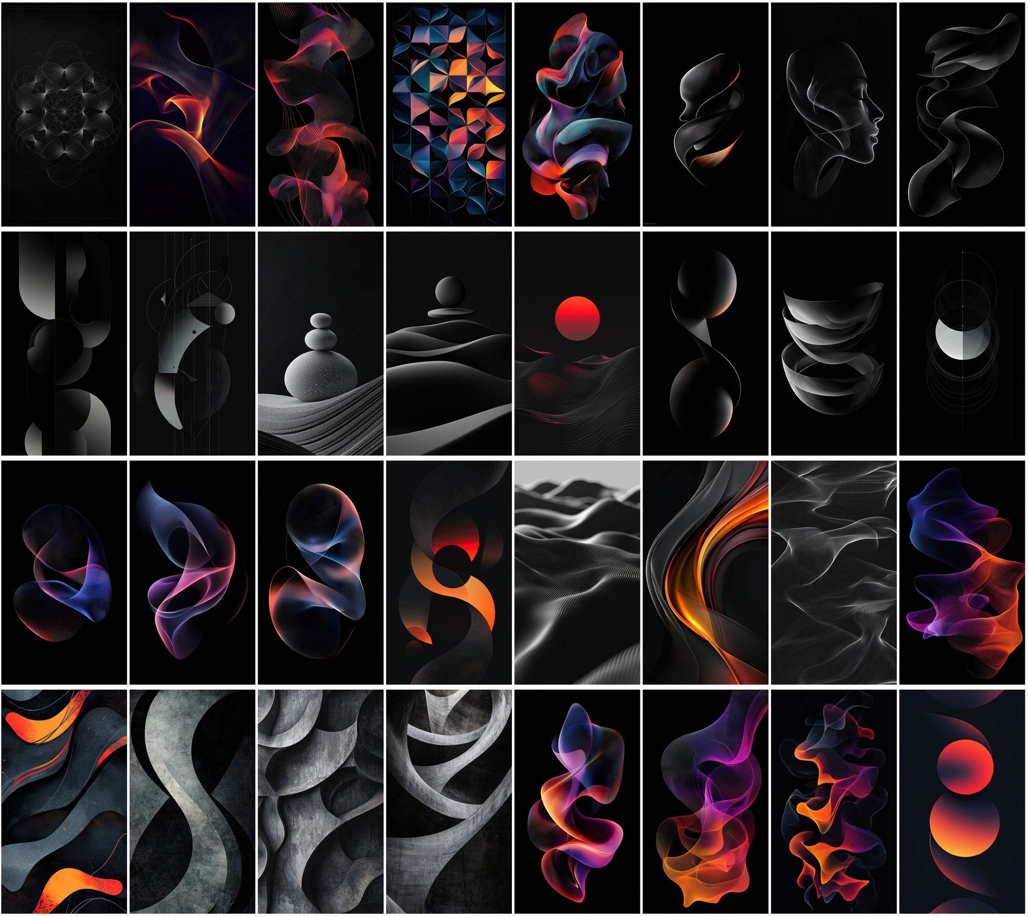 540 Dark Abstract Backgrounds - Minimalist Geometric Designs