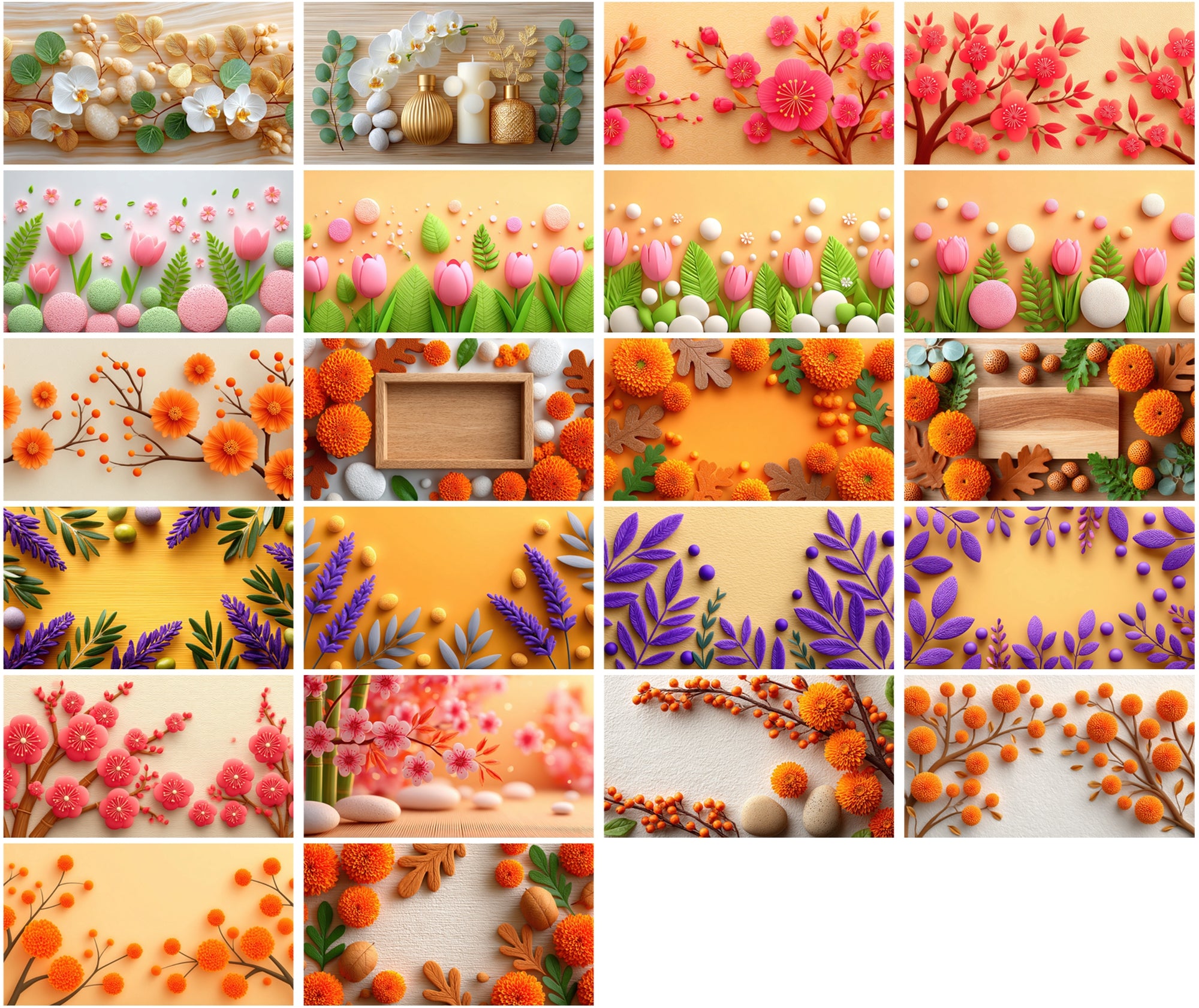 610 Floral Hero Images — 6552×3672 JPG Backgrounds with Commercial License