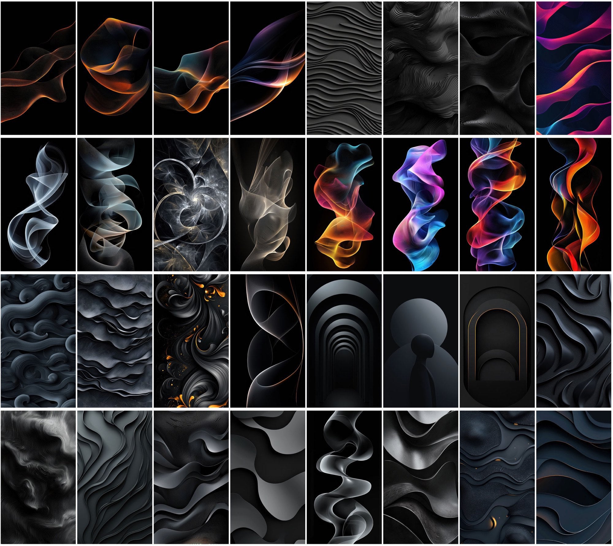 540 Dark Abstract Backgrounds - Minimalist Geometric Designs