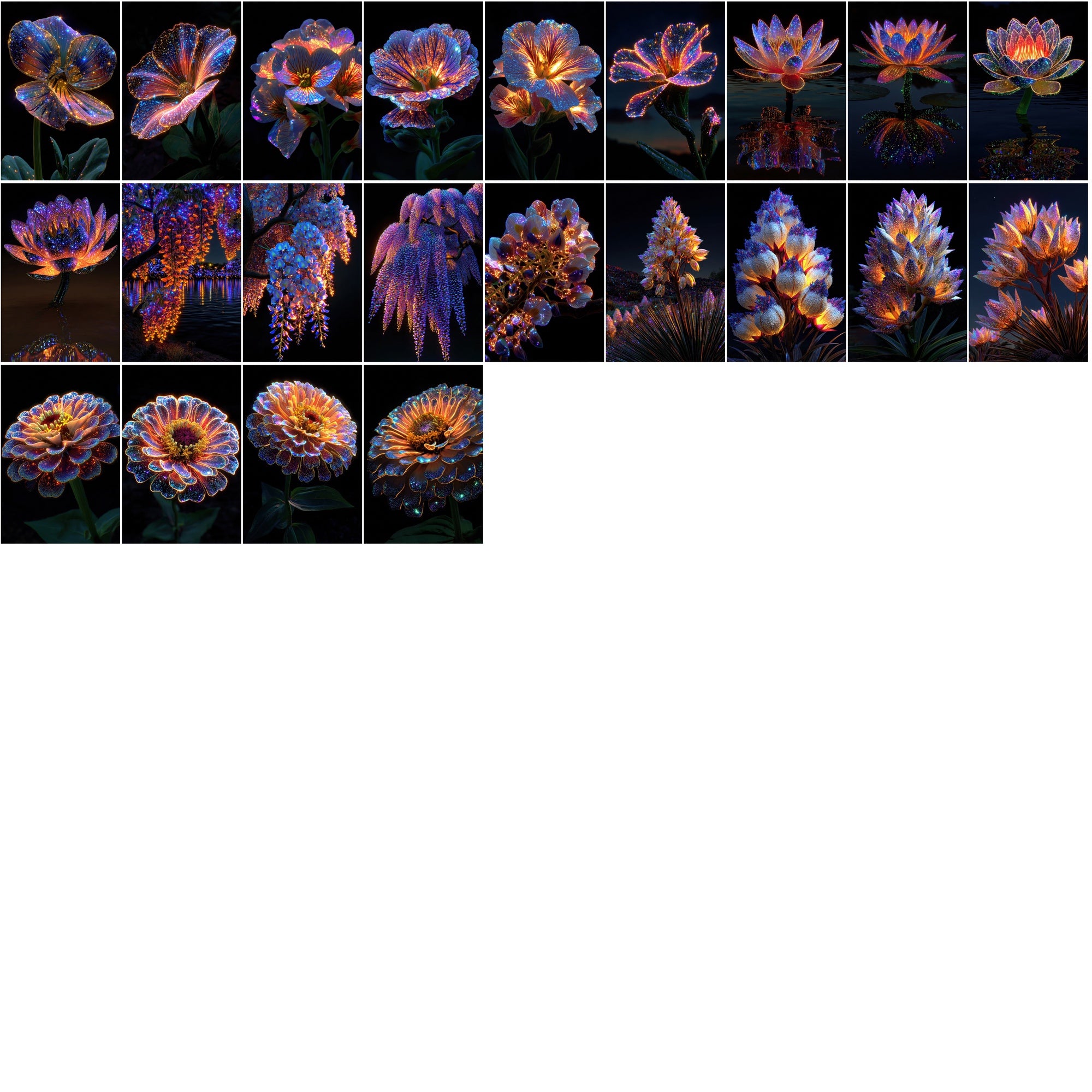 615 Glowing Flower Images | Magical Luminous Floral Art