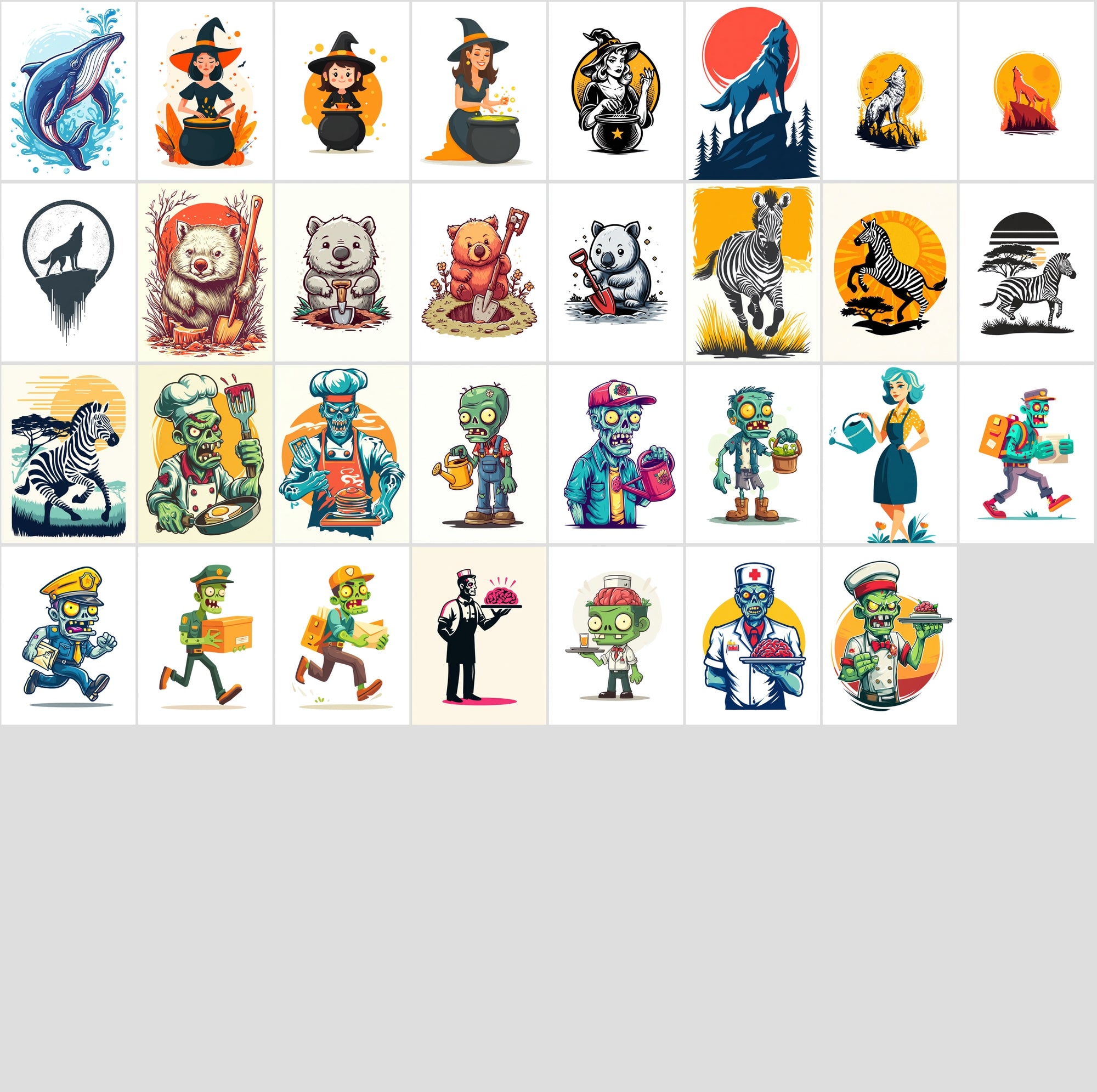 600 Whimsical Illustrations for T-Shirts, Prints & More