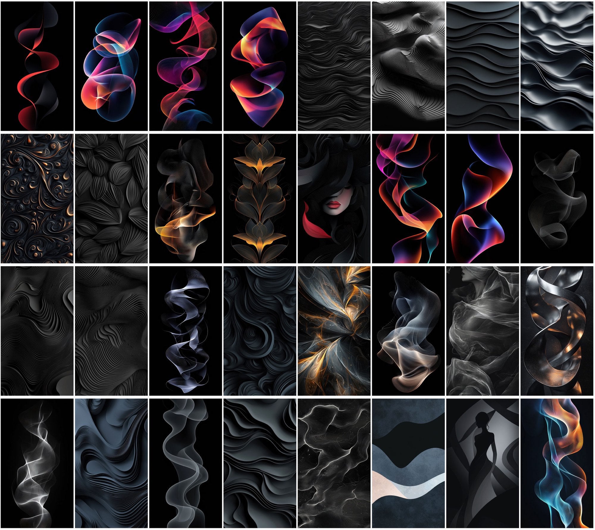 540 Dark Abstract Backgrounds - Minimalist Geometric Designs