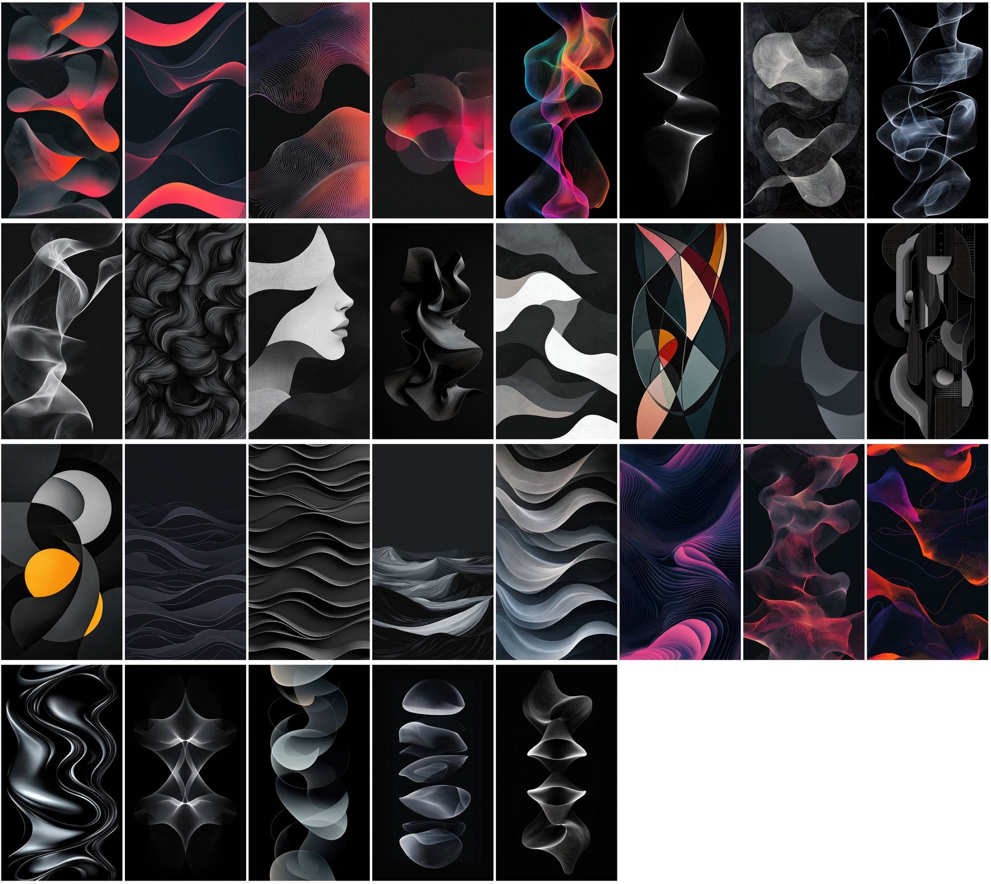 540 Dark Abstract Backgrounds - Minimalist Geometric Designs