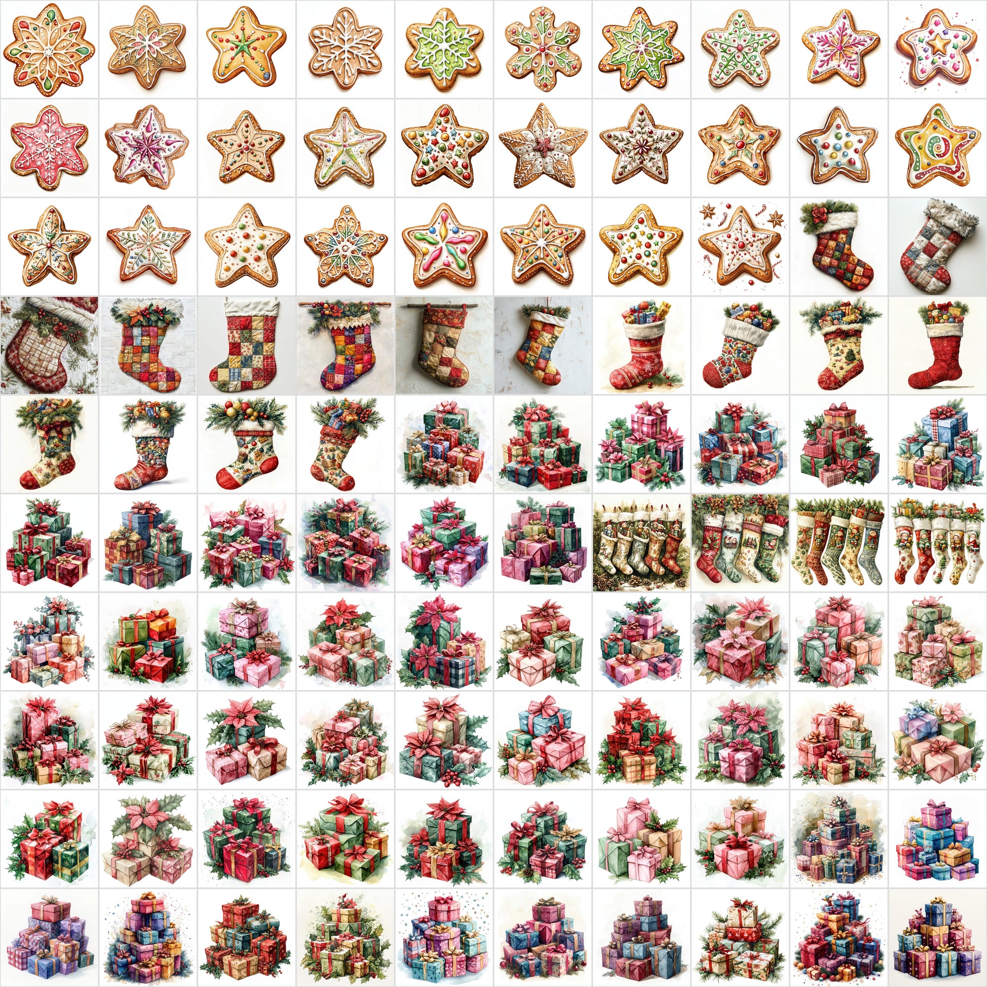 3080 High-Resolution Christmas Illustrations - Festive & Whimsical Designs