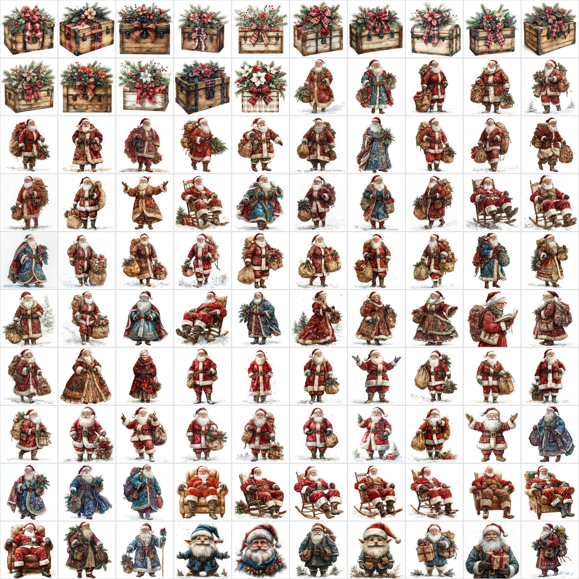 3080 High-Resolution Christmas Illustrations - Festive & Whimsical Designs