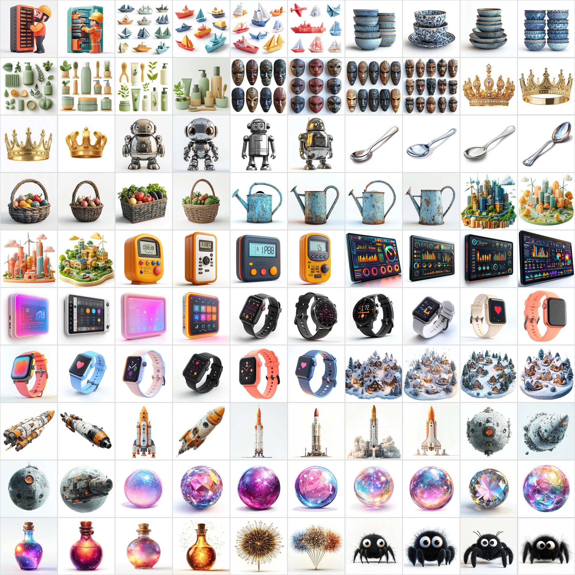 2600 Isolated Items on White Background - A Comprehensive High-Quality Graphics Bundle