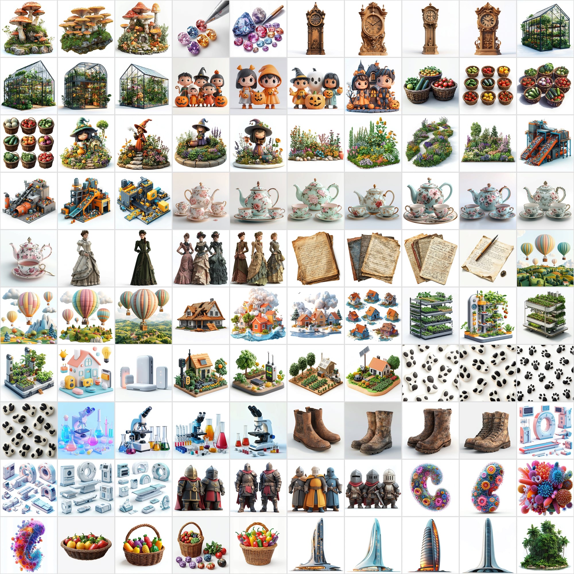 2600 Isolated Items on White Background - A Comprehensive High-Quality Graphics Bundle