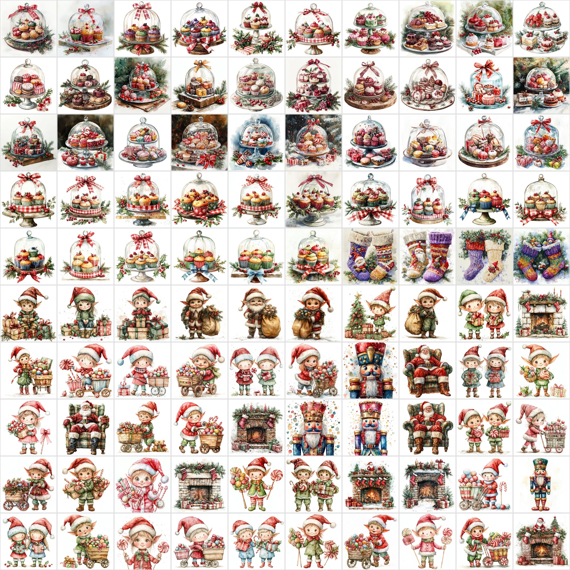 3080 High-Resolution Christmas Illustrations - Festive & Whimsical Designs