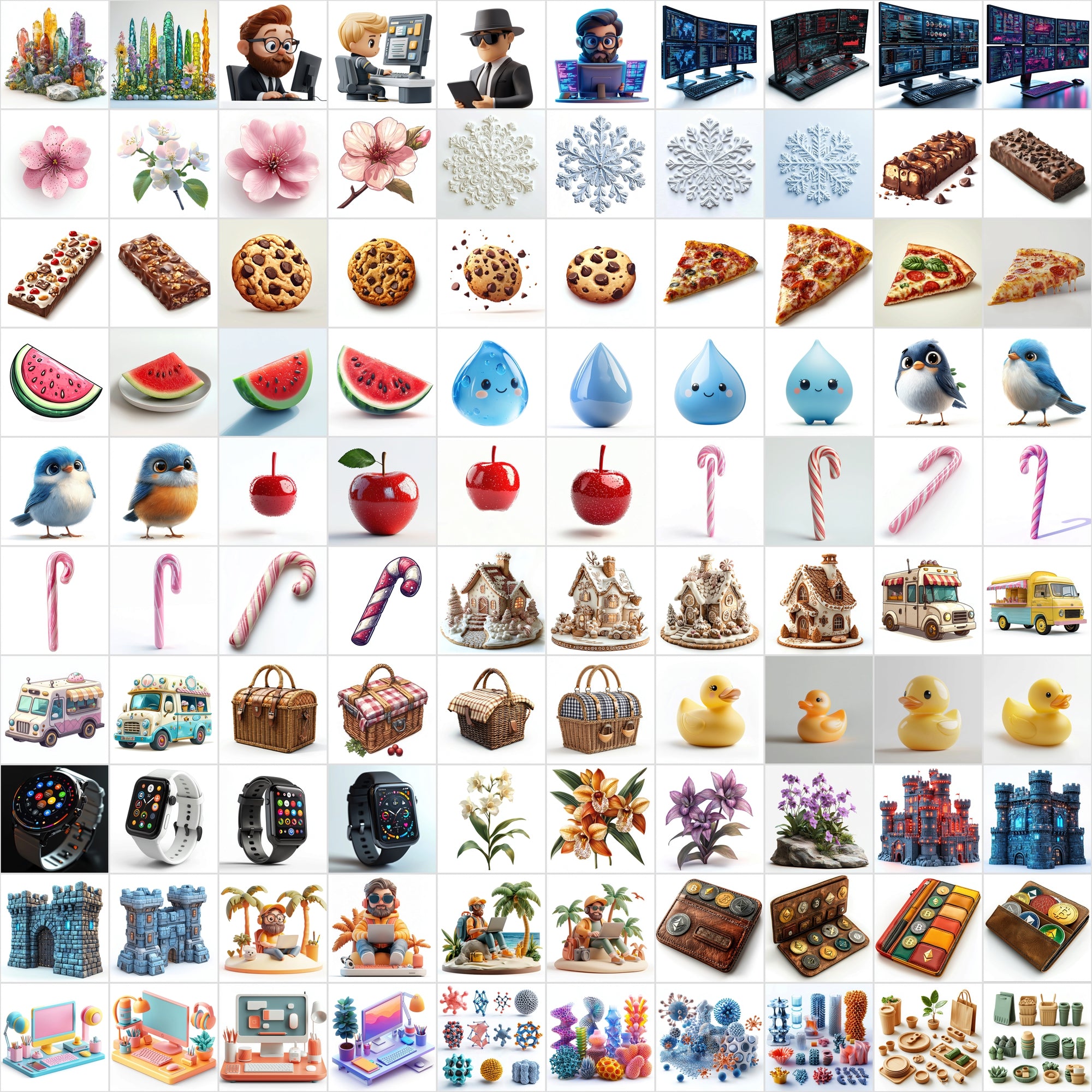 2600 Isolated Items on White Background - A Comprehensive High-Quality Graphics Bundle