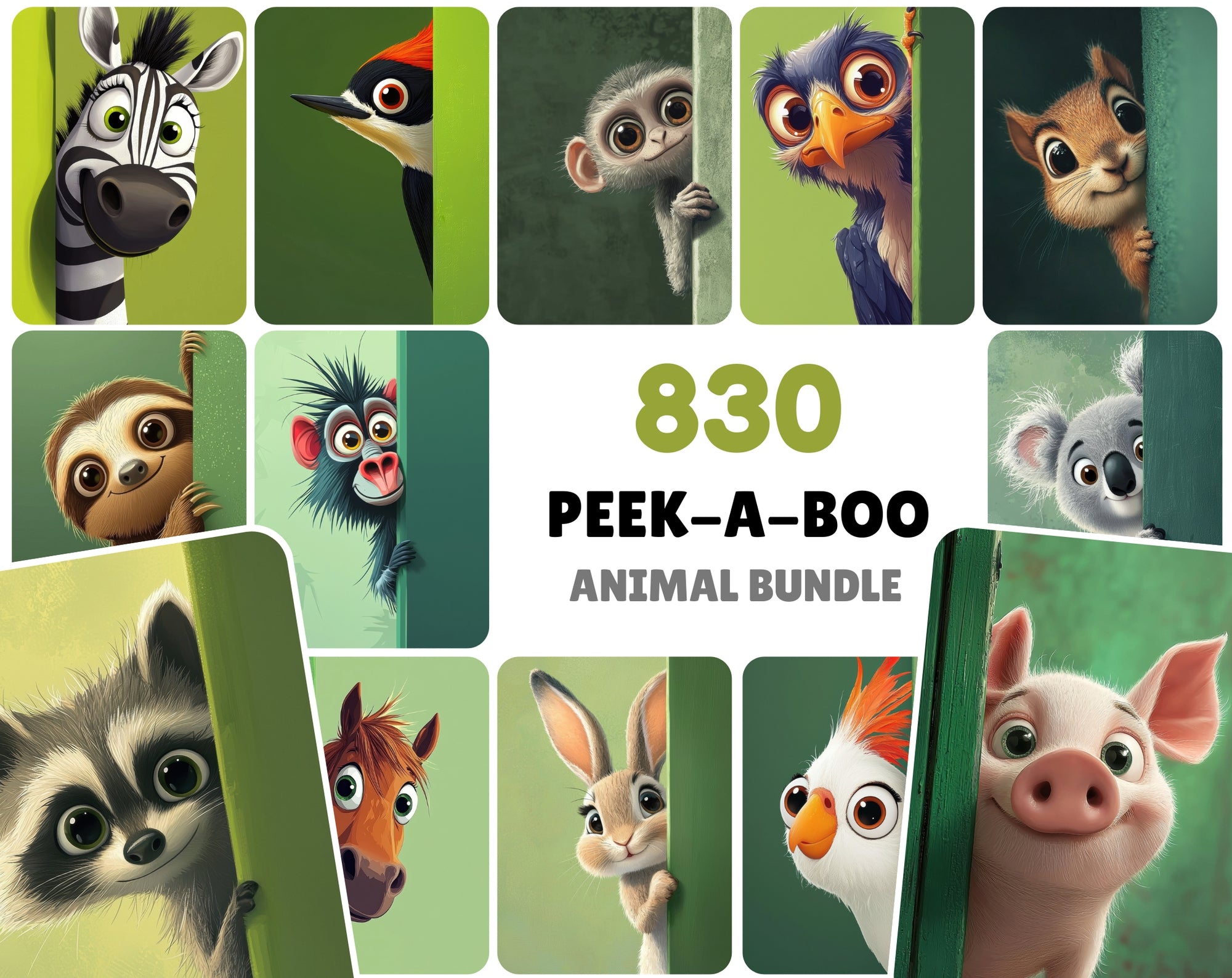 The Ultimate Peeking Animals Bundle – 850 Cute Designs