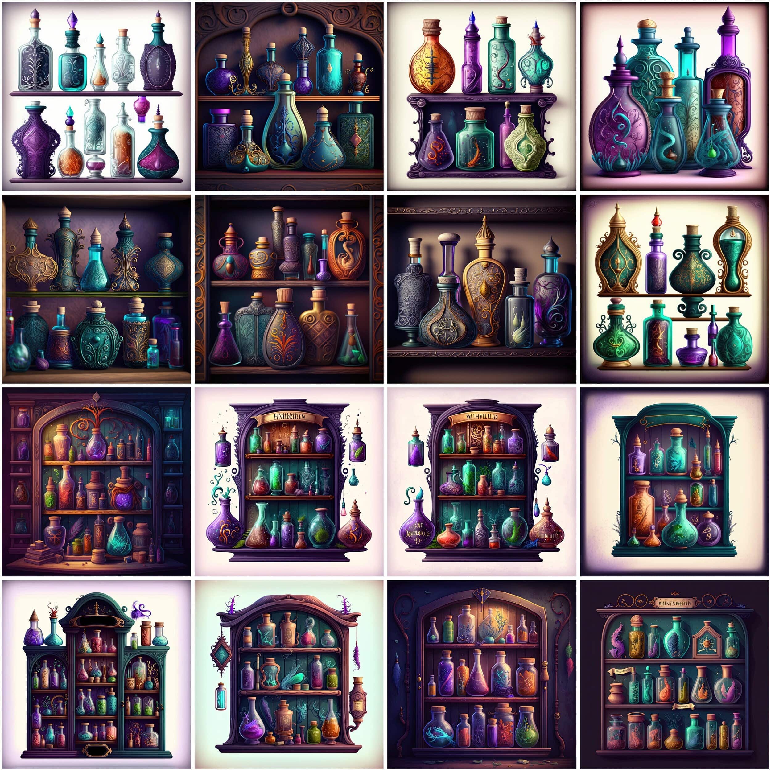 Add a touch of witchcraft with our Watercolour Witches Apothecary Clipart Bundle - Featuring mystical elements in transparent PNG Digital Download Sumobundle