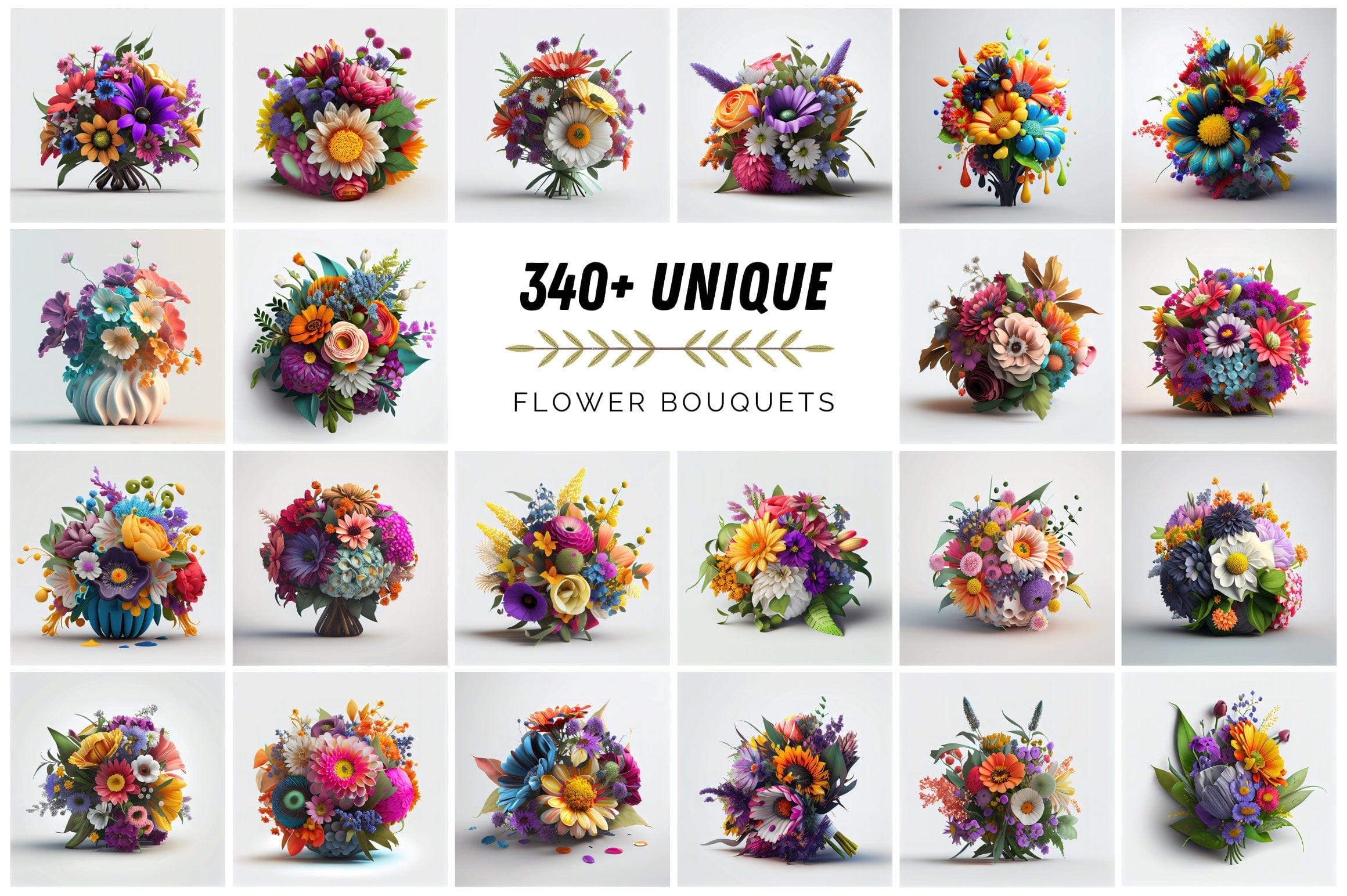 Blooming Beauty: 340 Stunning Bouquet Images - Add a Touch of Elegance to Your Designs with Our High-Resolution Image Bundle Digital Download Sumobundle