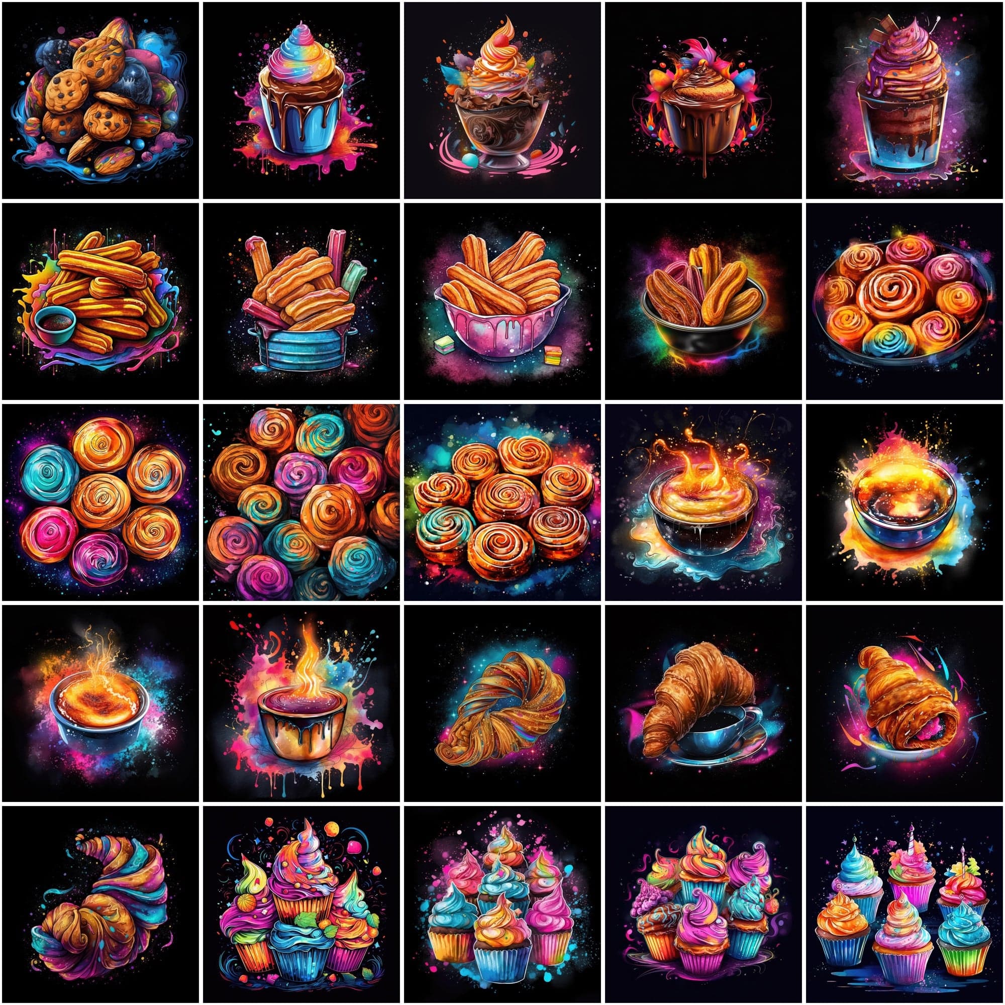 Colorful Surreal Food Images: Magical & Dreamy PNG Illustrations with Commercial License Digital Download Sumobundle