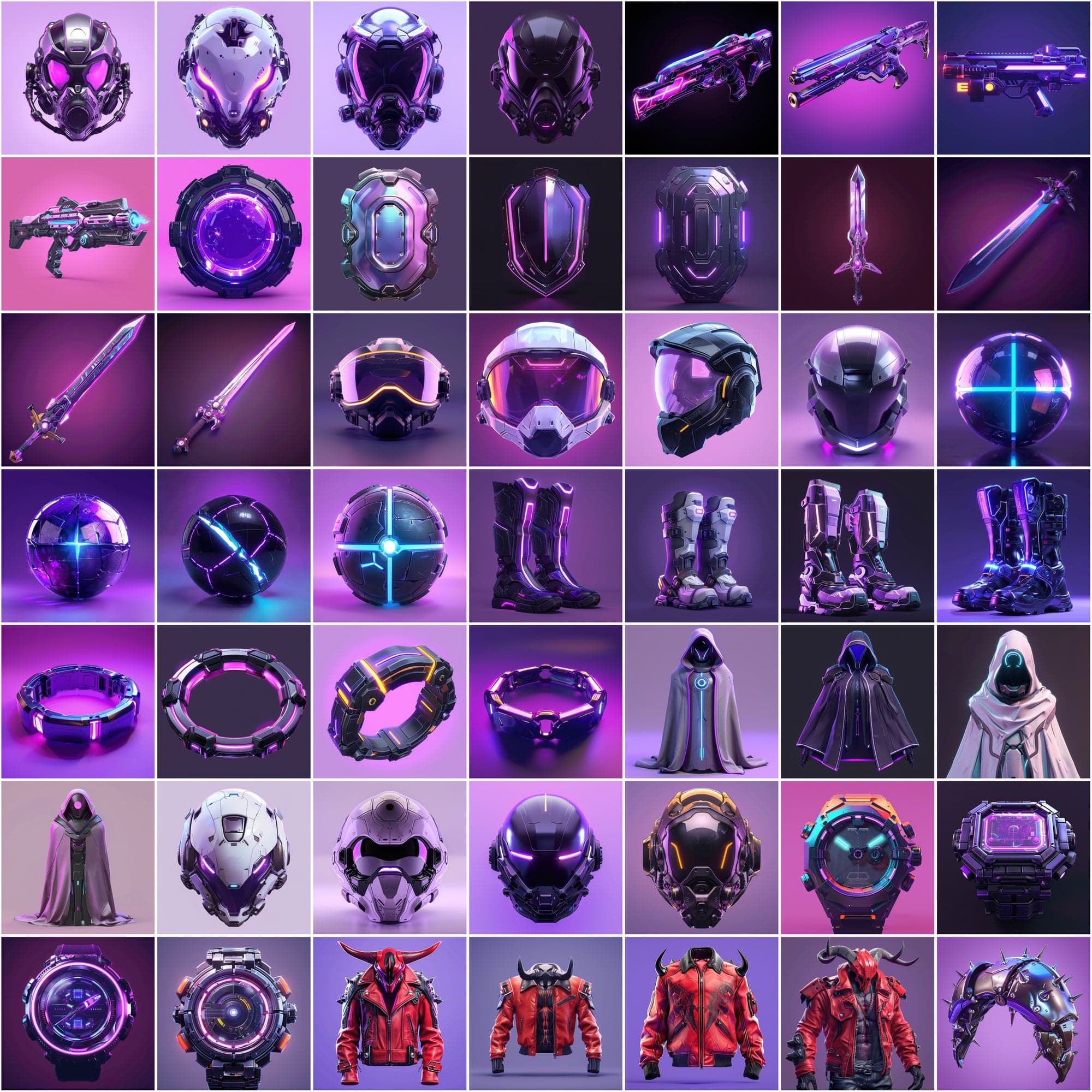 Cyber Modern Hi-Tech Game Style Items - 490 JPG Images Digital Download Sumobundle