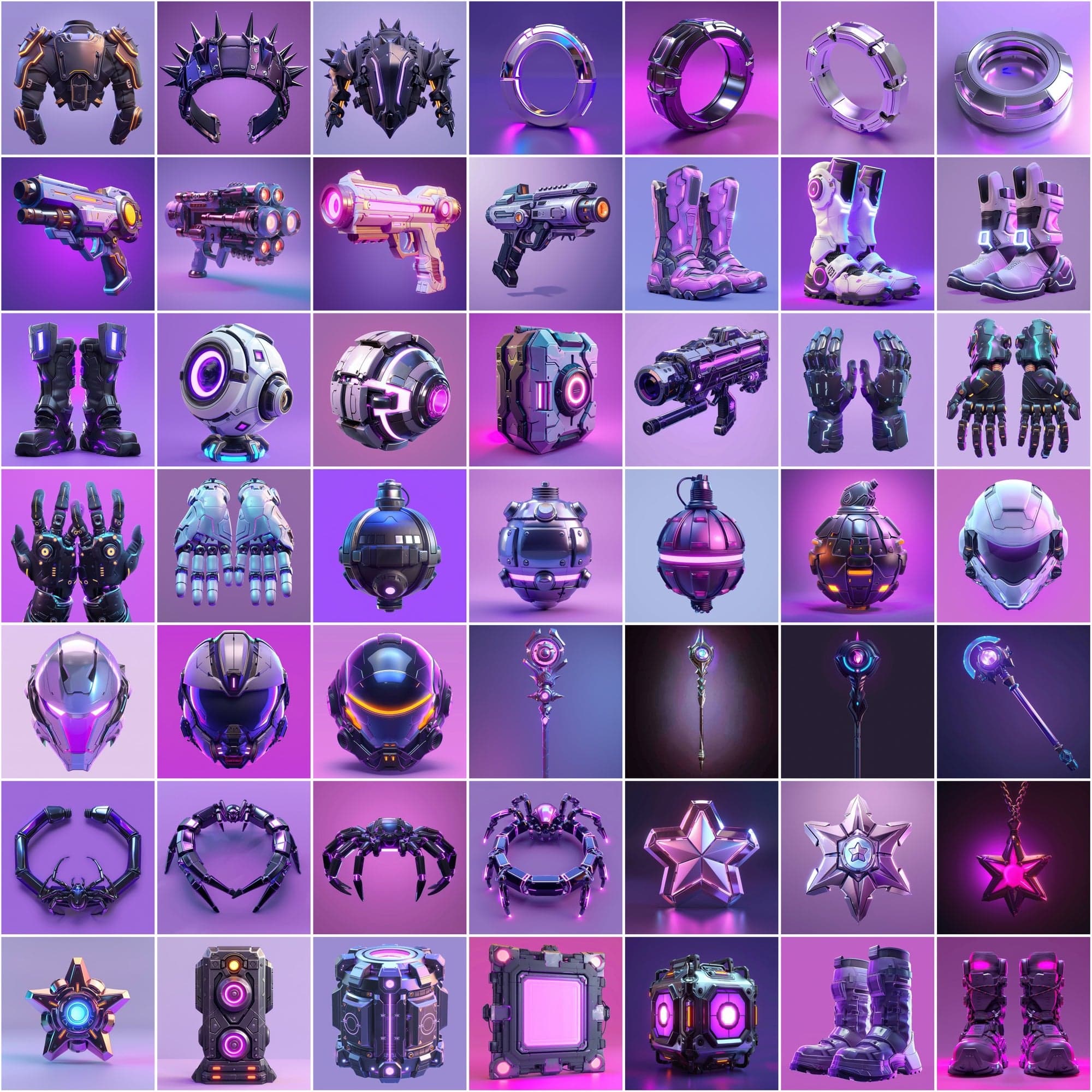 Cyber Modern Hi-Tech Game Style Items - 490 JPG Images Digital Download Sumobundle