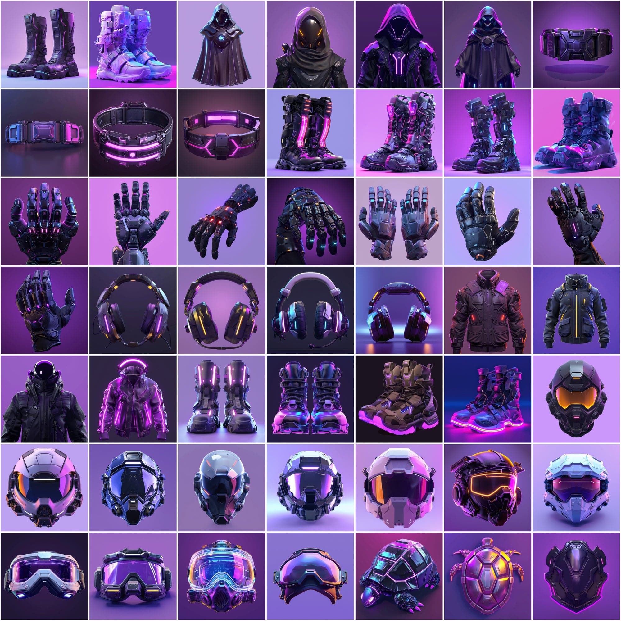 Cyber Modern Hi-Tech Game Style Items - 490 JPG Images Digital Download Sumobundle