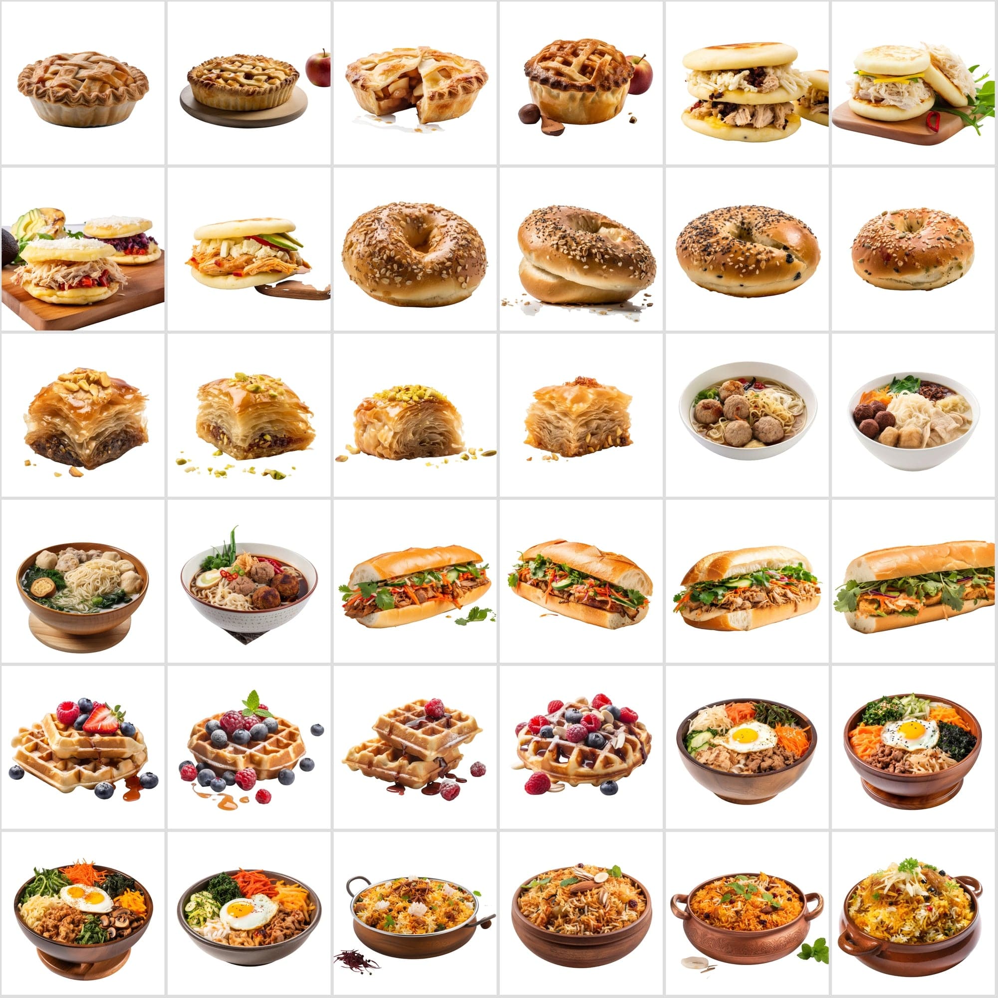 Delicious Food Bundle - 390 High-Quality Images for Food Lovers with Transparent Background Digital Download Sumobundle