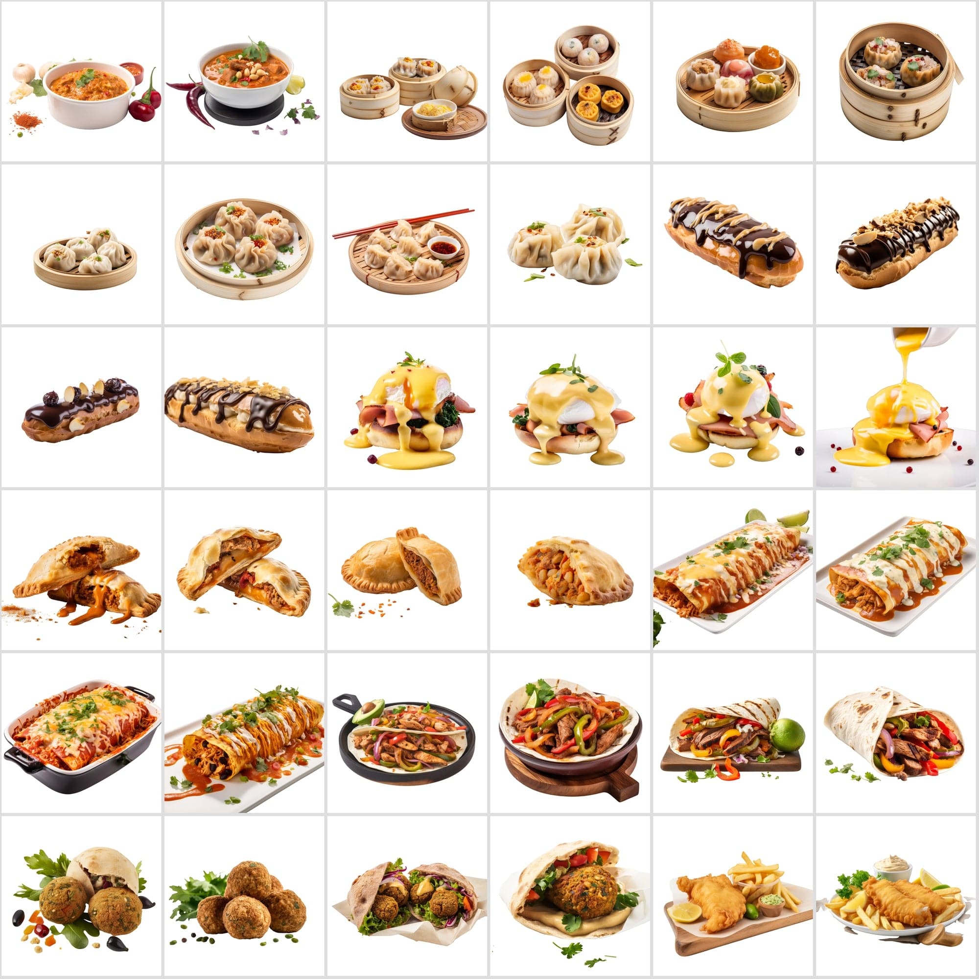 Delicious Food Bundle - 390 High-Quality Images for Food Lovers with Transparent Background Digital Download Sumobundle