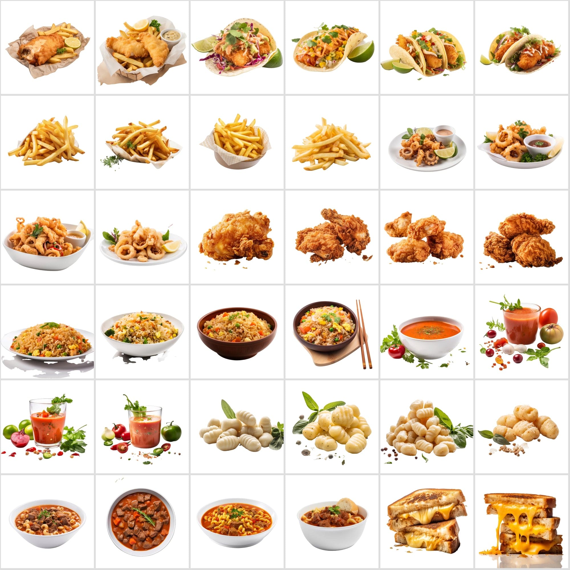 Delicious Food Bundle - 390 High-Quality Images for Food Lovers with Transparent Background Digital Download Sumobundle