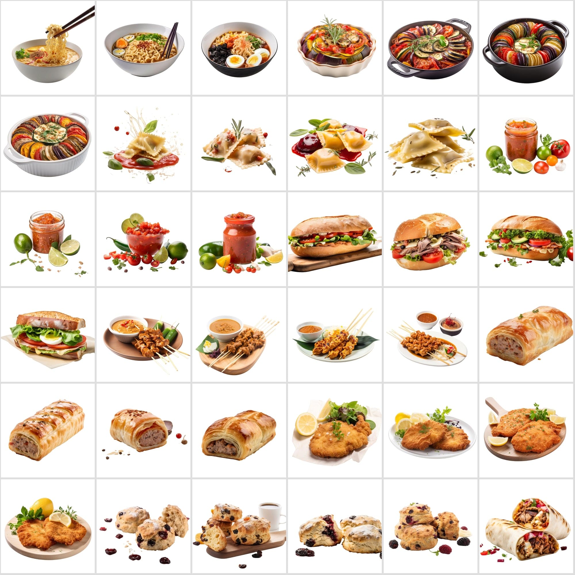 Delicious Food Bundle - 390 High-Quality Images for Food Lovers with Transparent Background Digital Download Sumobundle