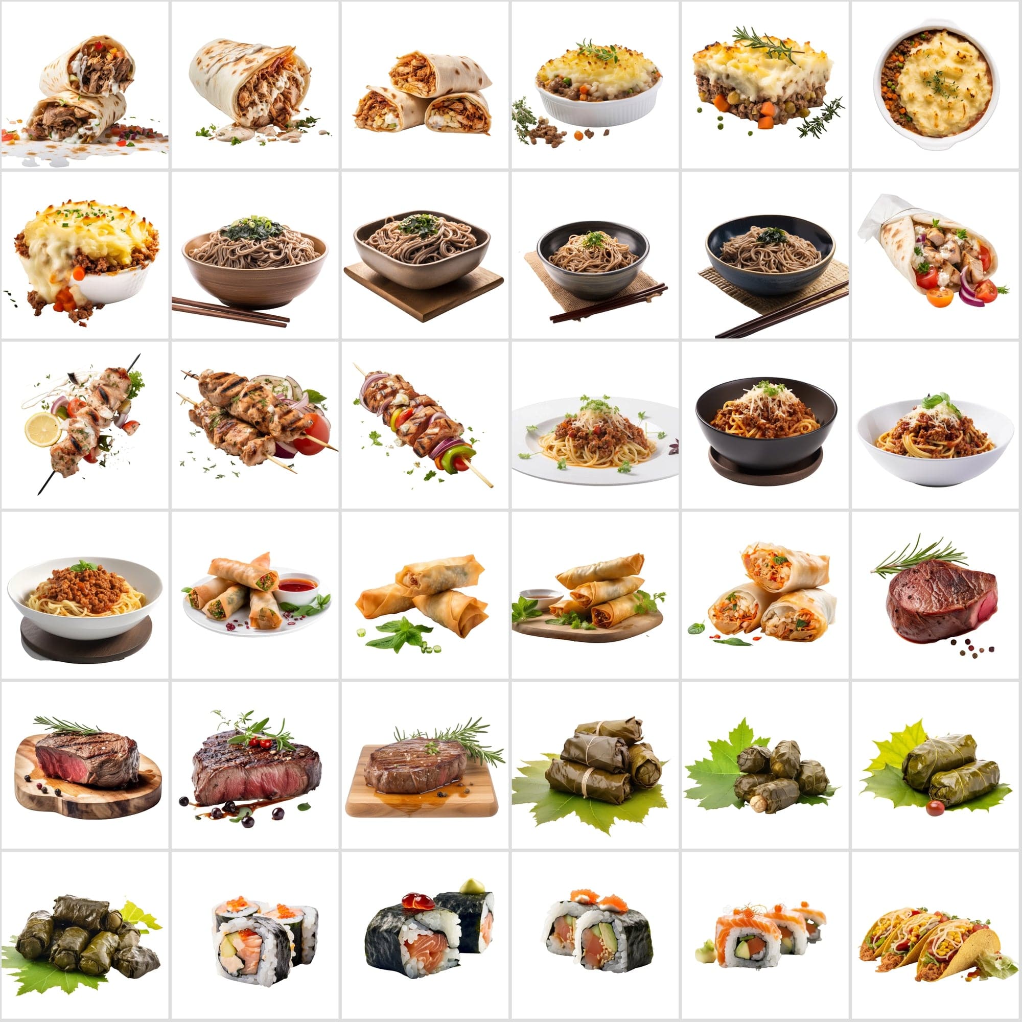 Delicious Food Bundle - 390 High-Quality Images for Food Lovers with Transparent Background Digital Download Sumobundle