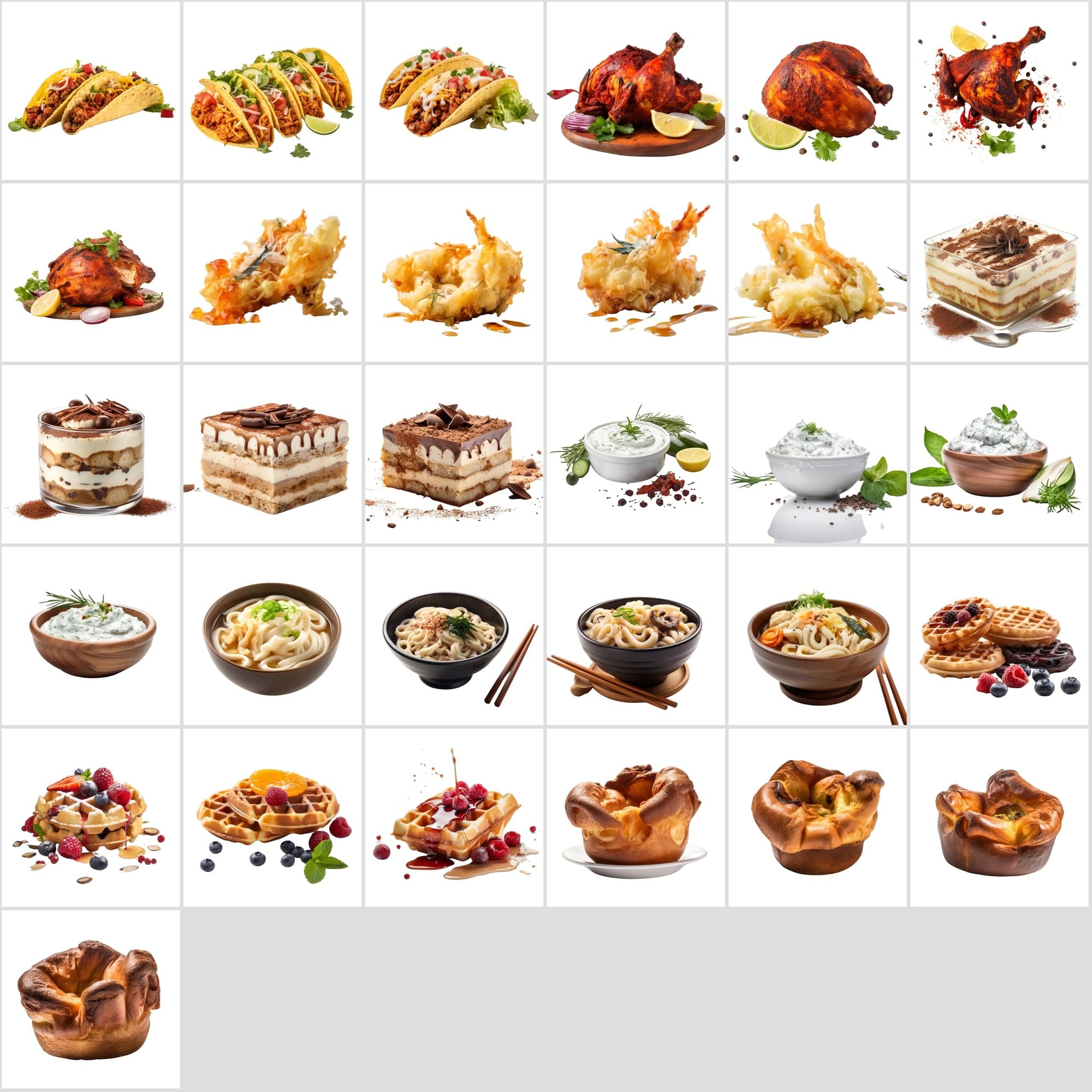 Delicious Food Bundle - 390 High-Quality Images for Food Lovers with Transparent Background Digital Download Sumobundle