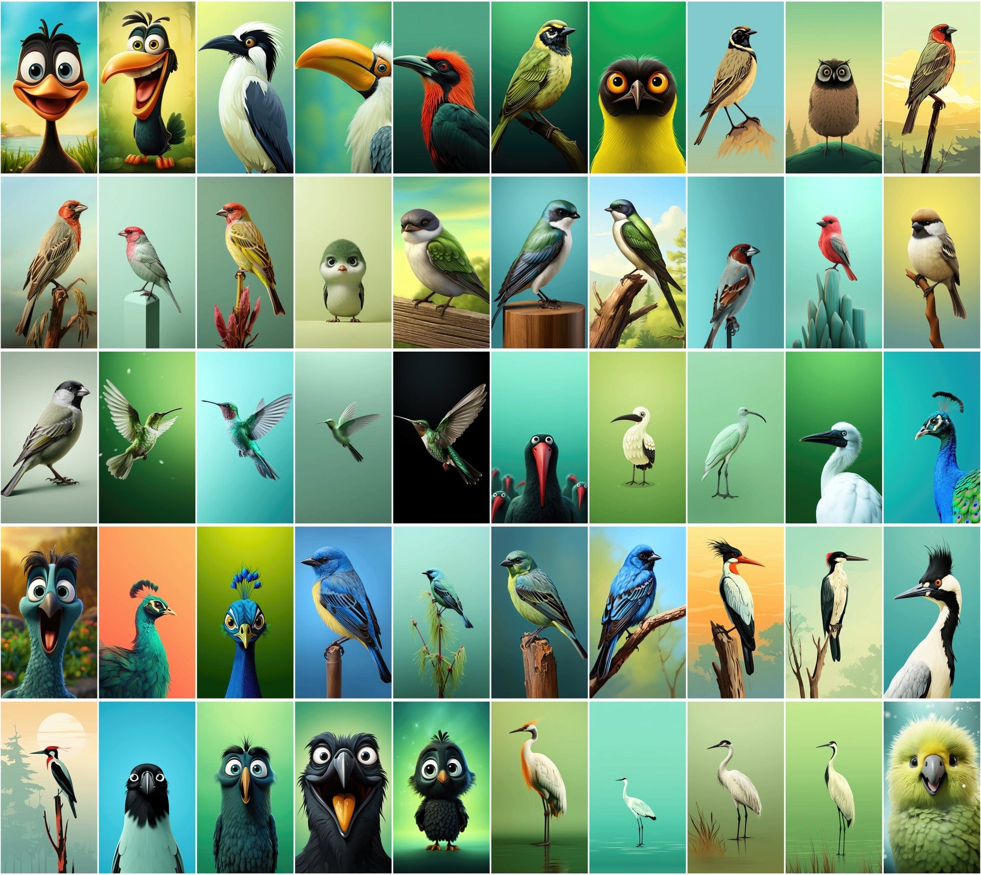 Exquisite Bird Image Collection - 600 JPEGs with Commercial License, Diverse Styles Digital Download Sumobundle