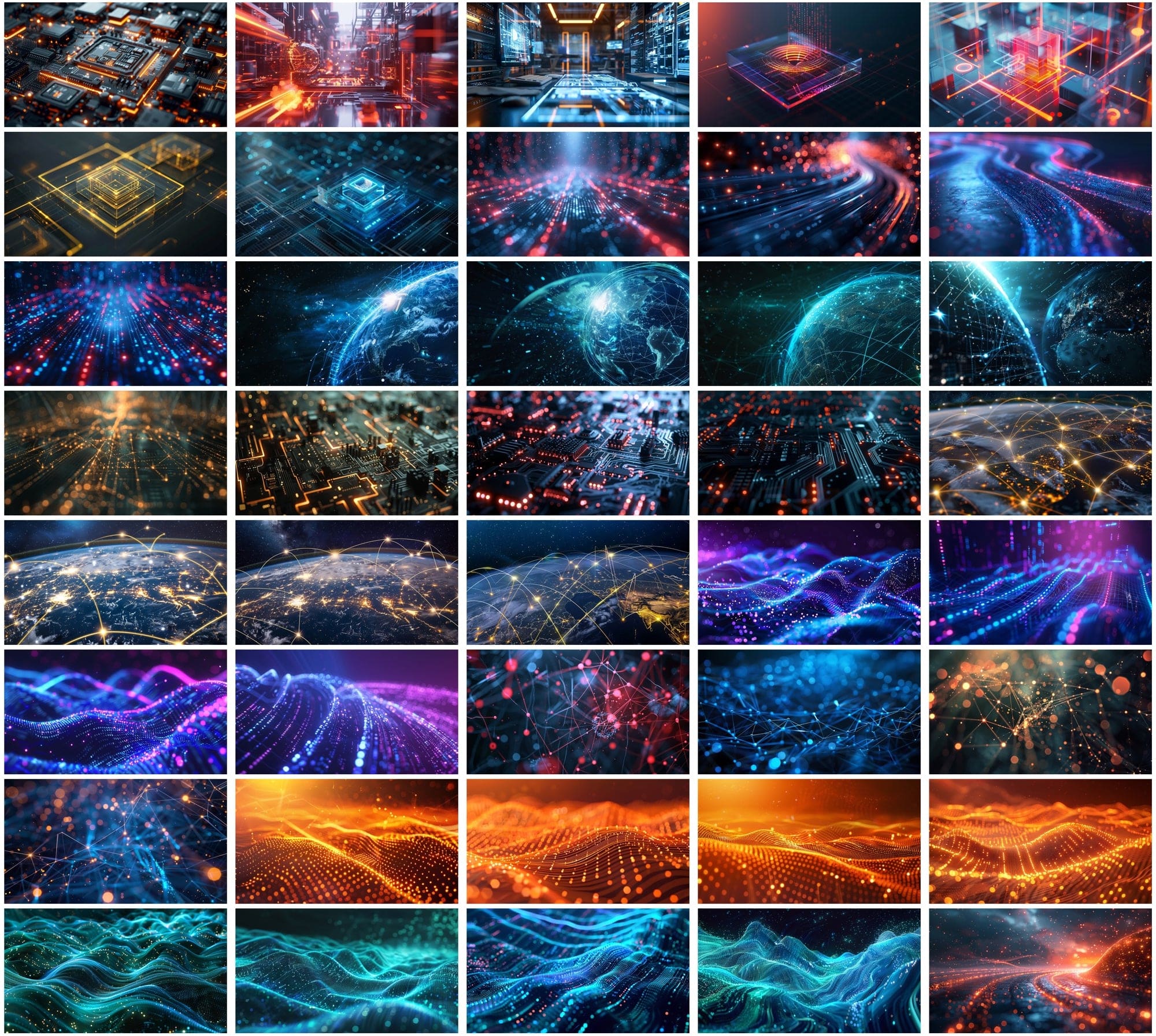 Futuristic Digital Art Collection - 500 Tech Related Images Digital Download Sumobundle