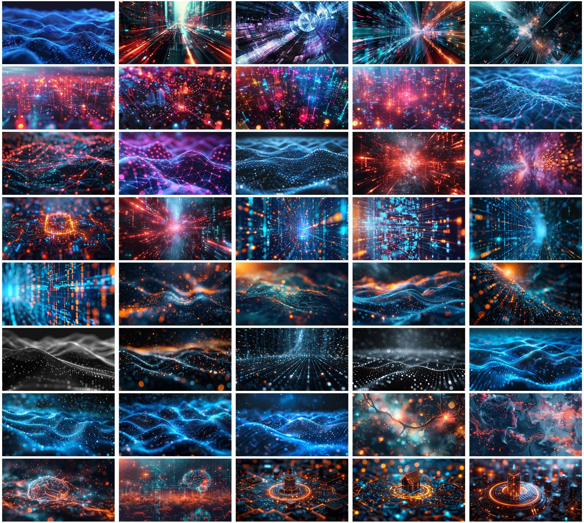 Futuristic Digital Art Collection - 500 Tech Related Images Digital Download Sumobundle