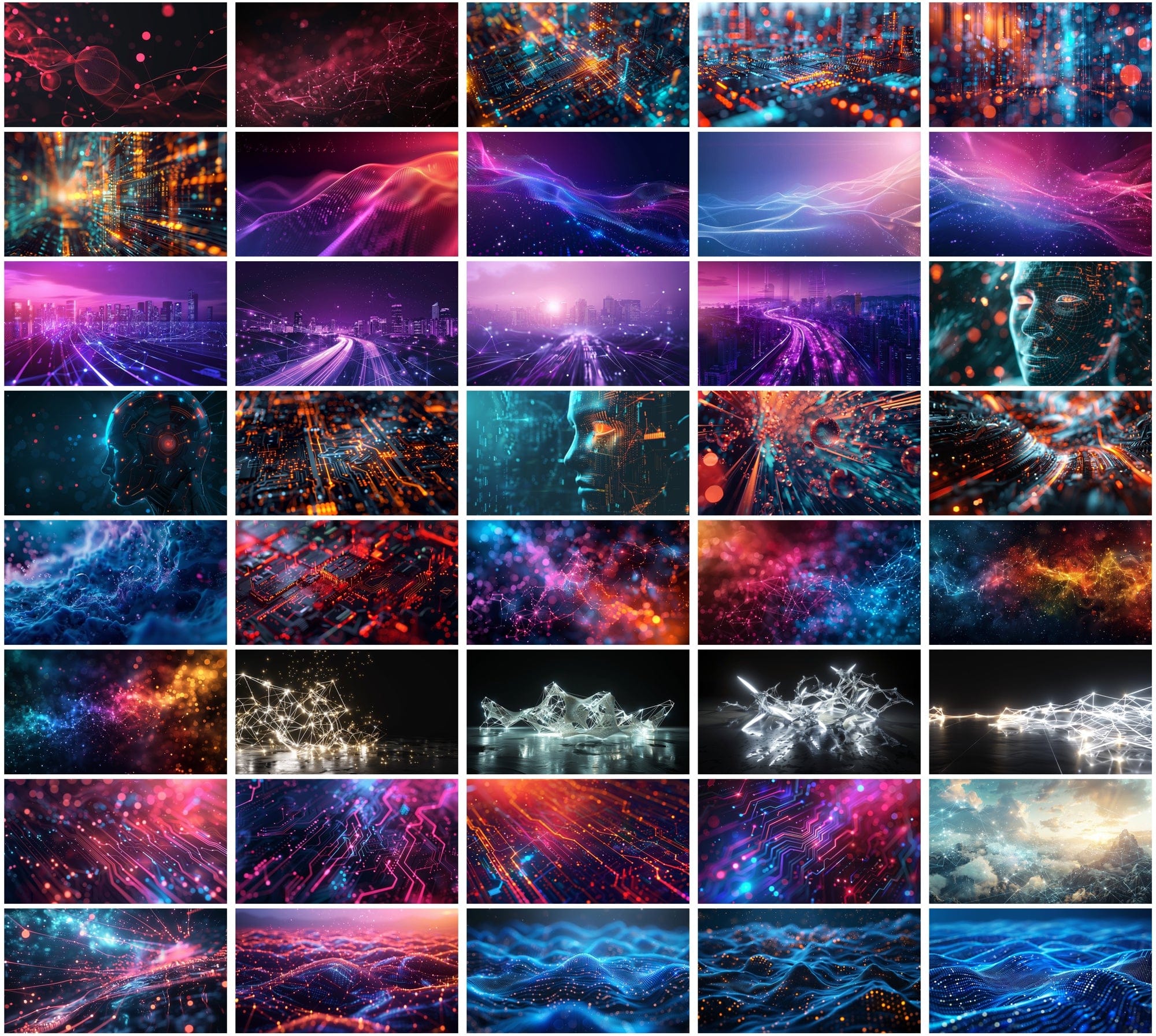 Futuristic Digital Art Collection - 500 Tech Related Images Digital Download Sumobundle