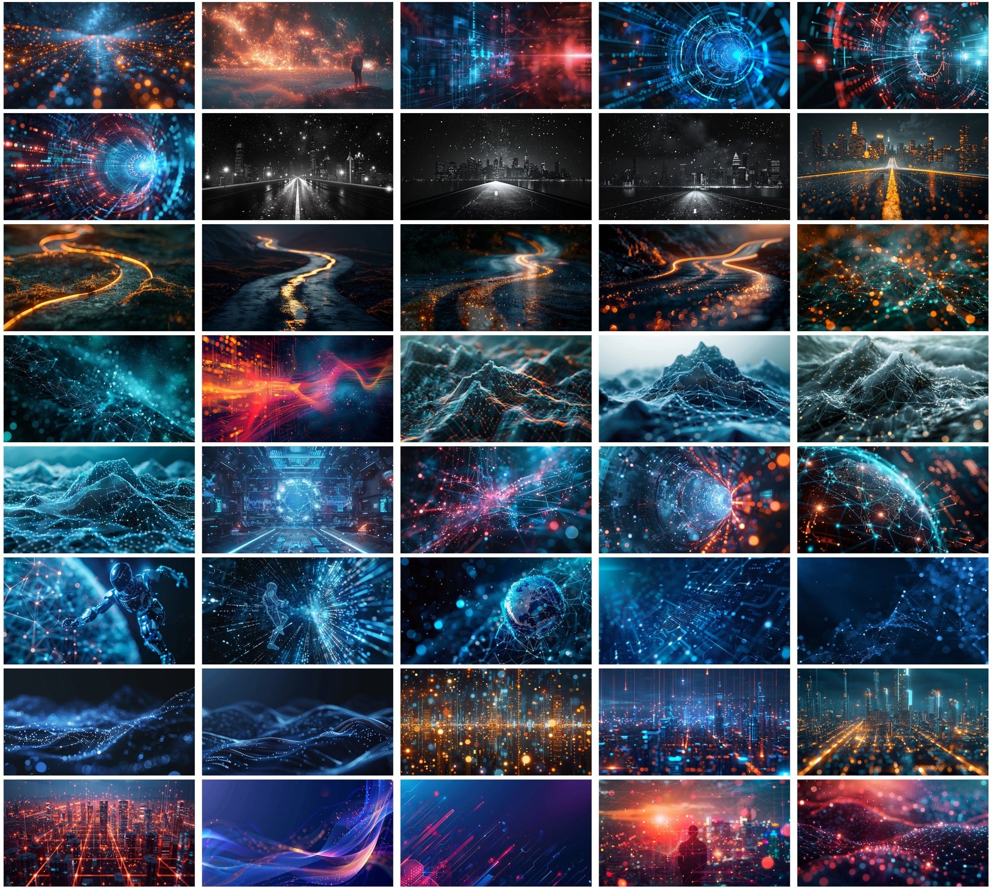 Futuristic Digital Art Collection - 500 Tech Related Images Digital Download Sumobundle