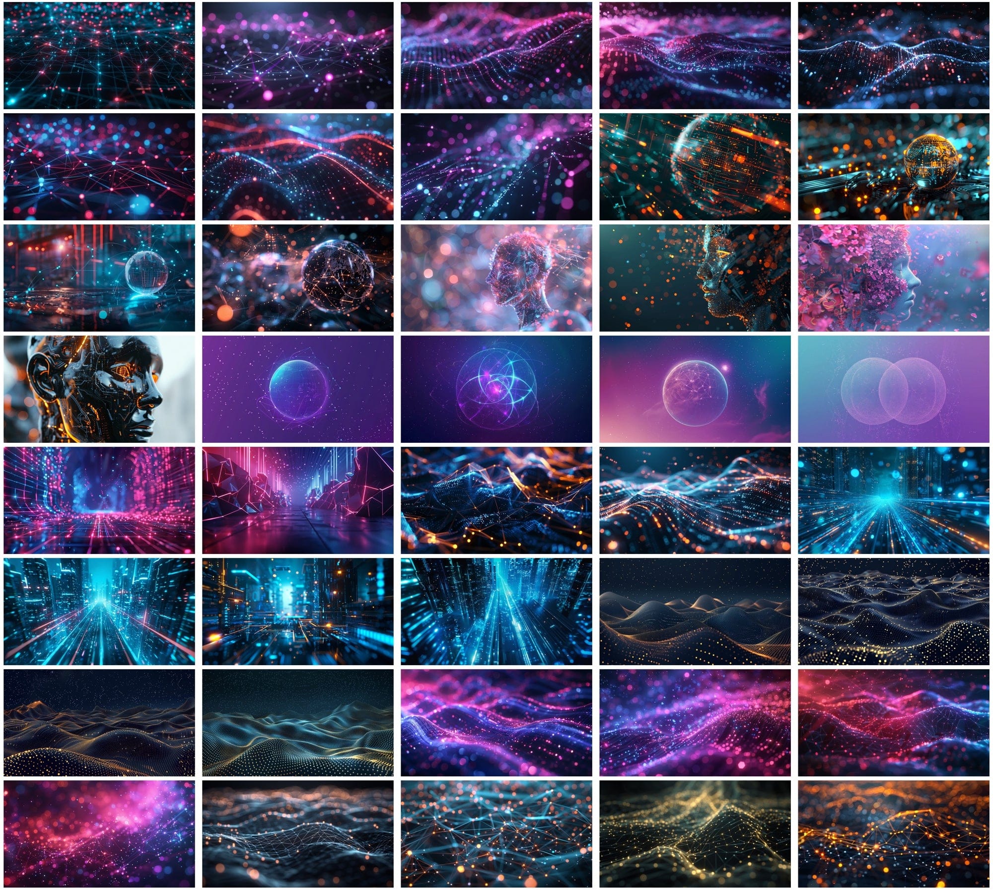 Futuristic Digital Art Collection - 500 Tech Related Images Digital Download Sumobundle