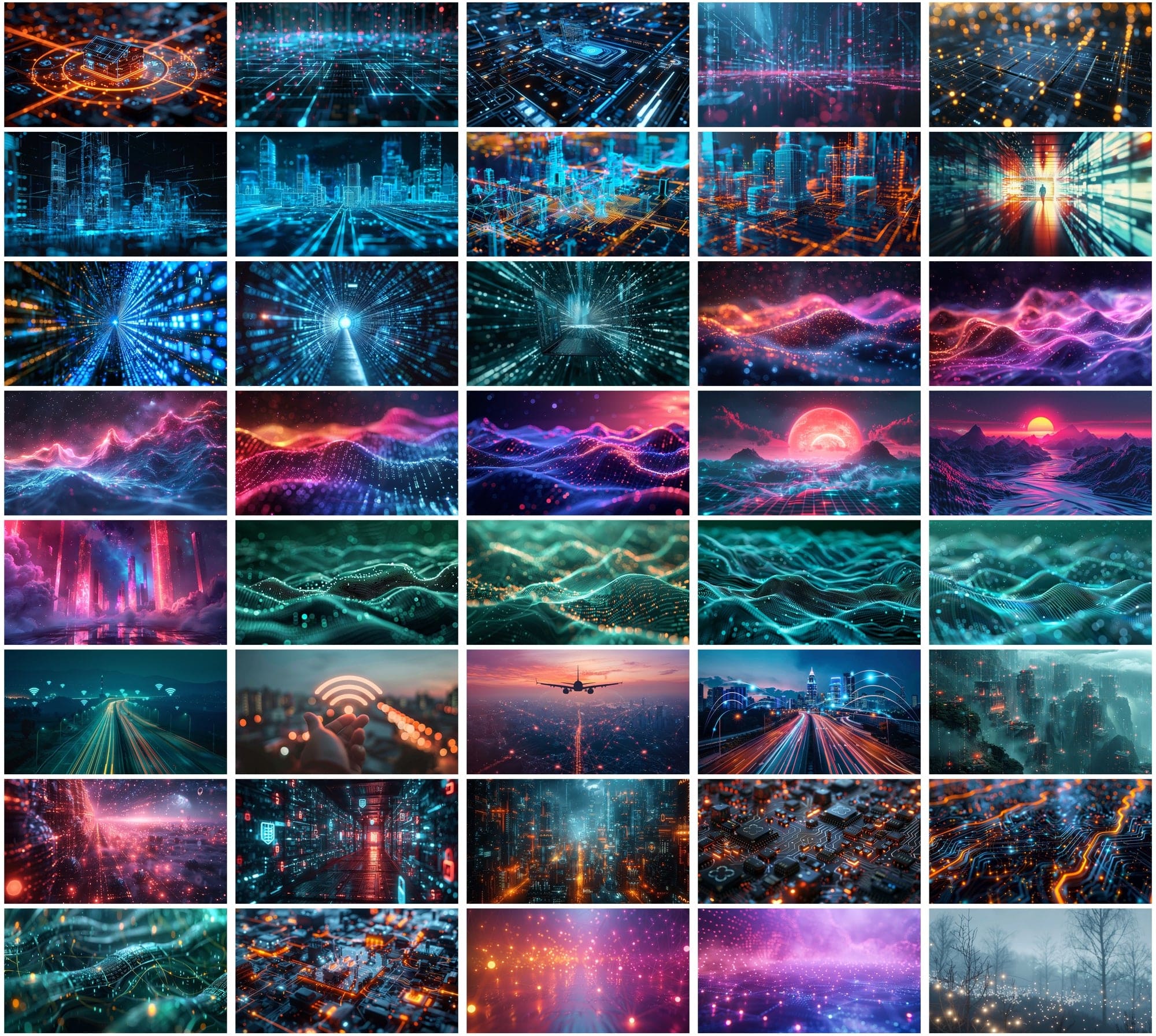 Futuristic Digital Art Collection - 500 Tech Related Images Digital Download Sumobundle